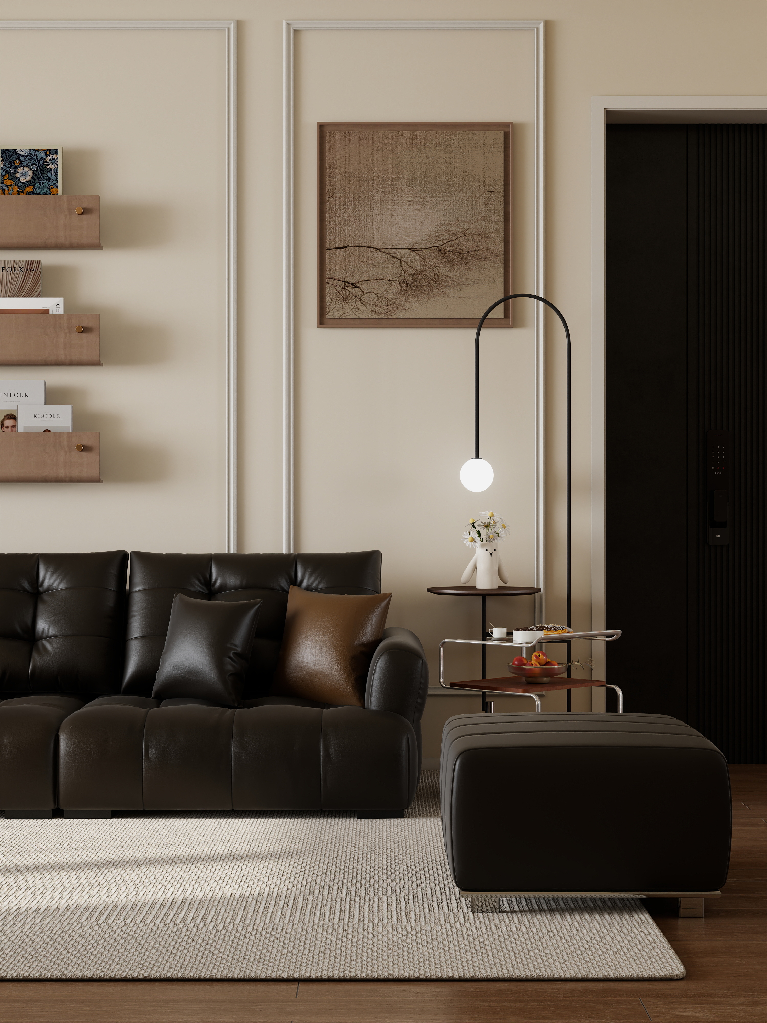 李佳洋-万龙花园116平奶油中古风3室装修效果图