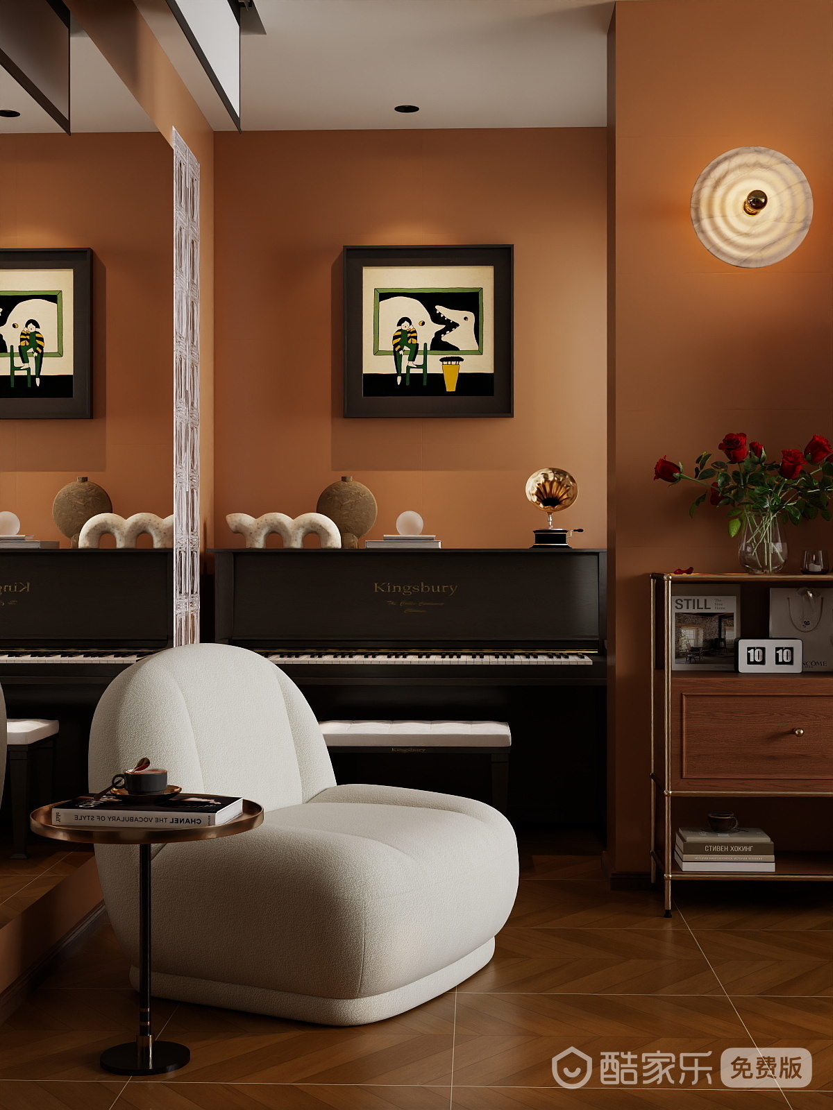 A周素人设计-焦糖玛奇朵复古装修效果图