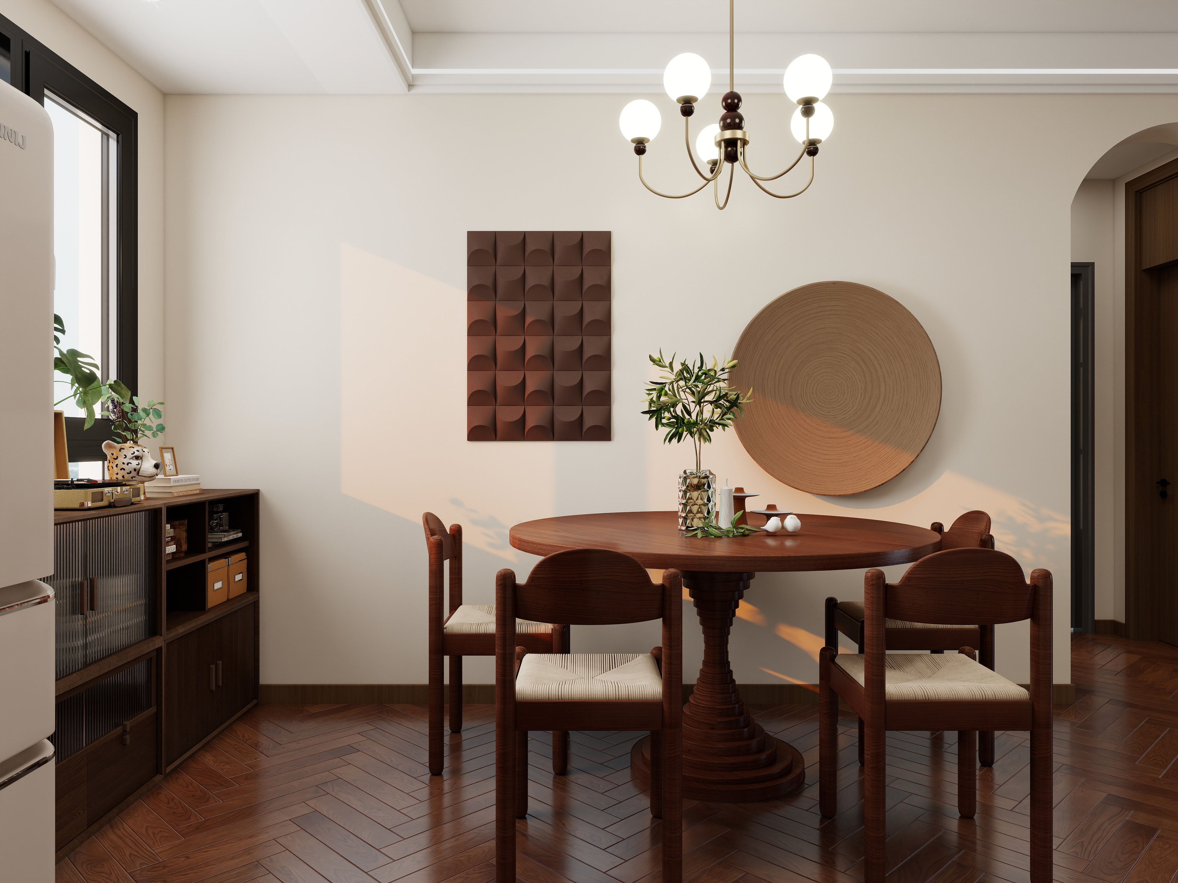 艺心装饰公司-中古风140㎡3室装修效果图