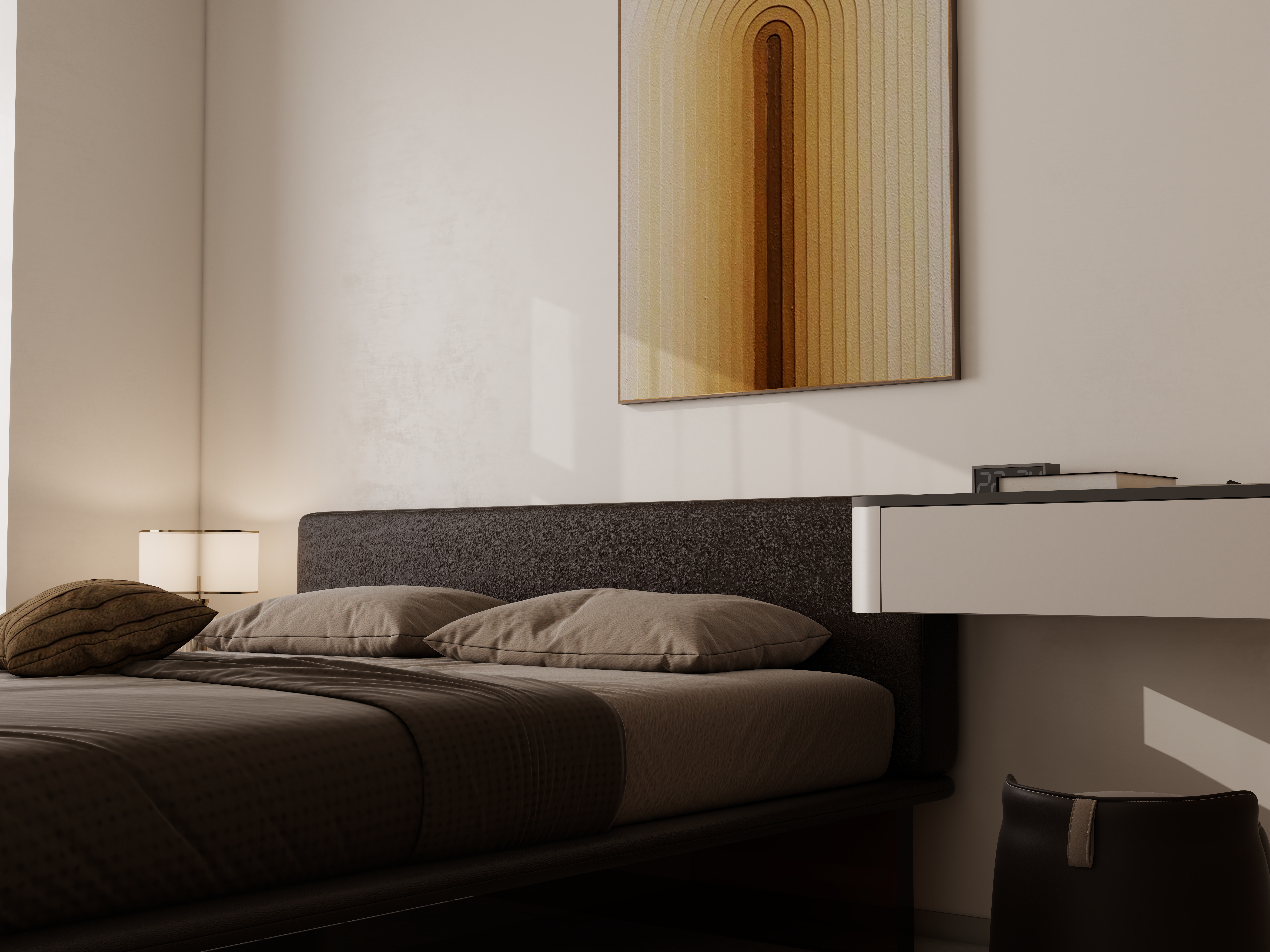 李佳洋-时代香树里106平现代简约3室一层主卧装修效果图第1张