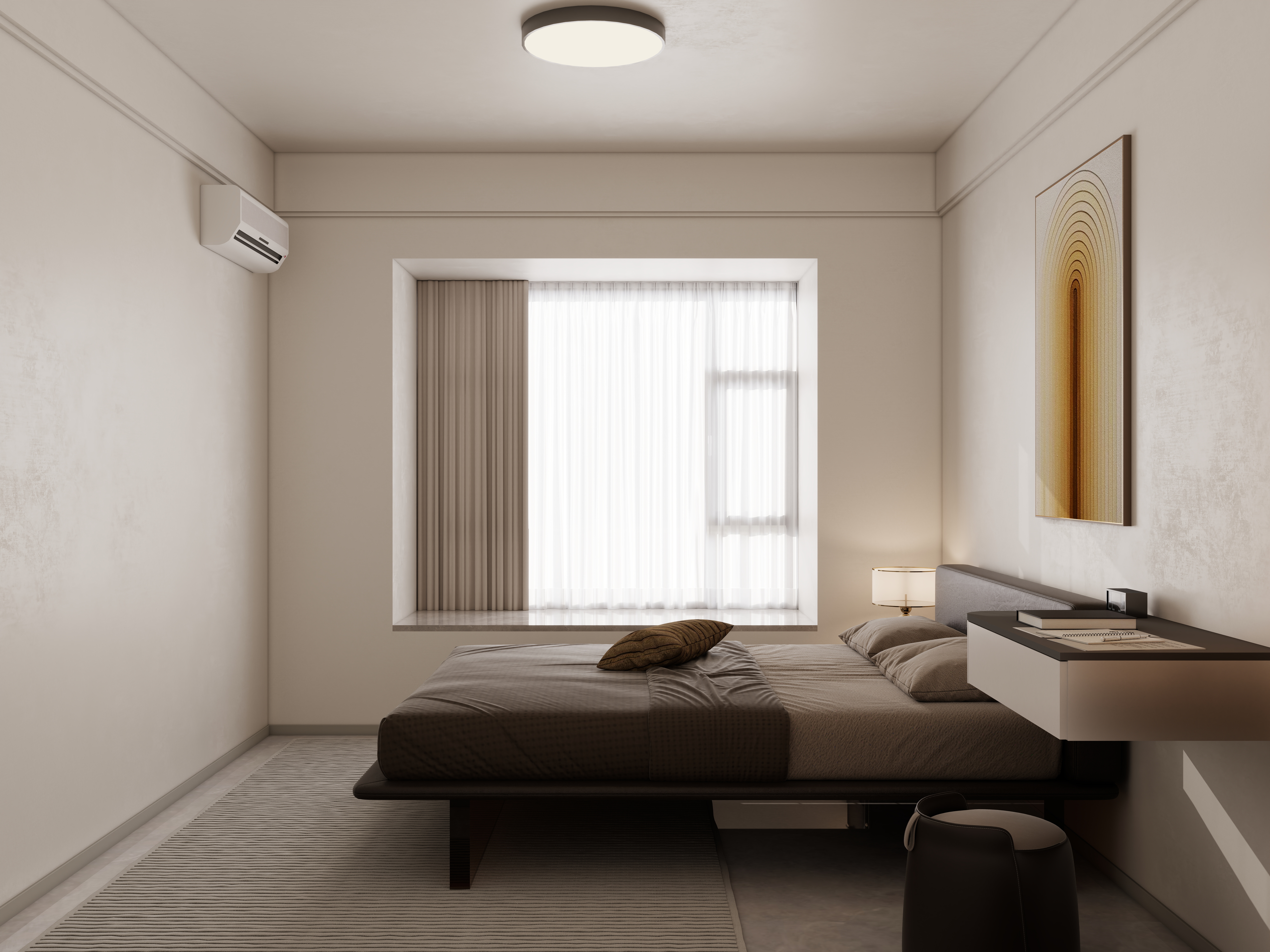 李佳洋-时代香树里106平现代简约3室一层主卧装修效果图第3张