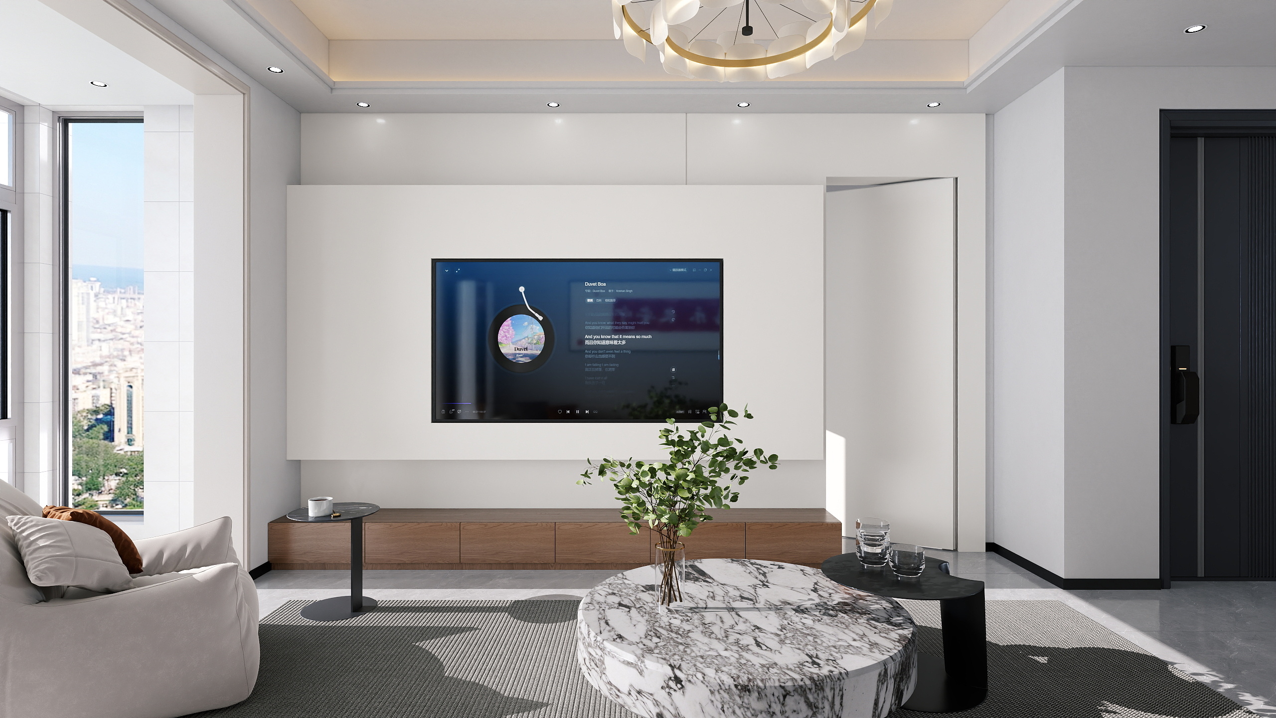 李哈哈室内设计-竹溪县宝丽颐园130平米现代极简风格-装修设计方案