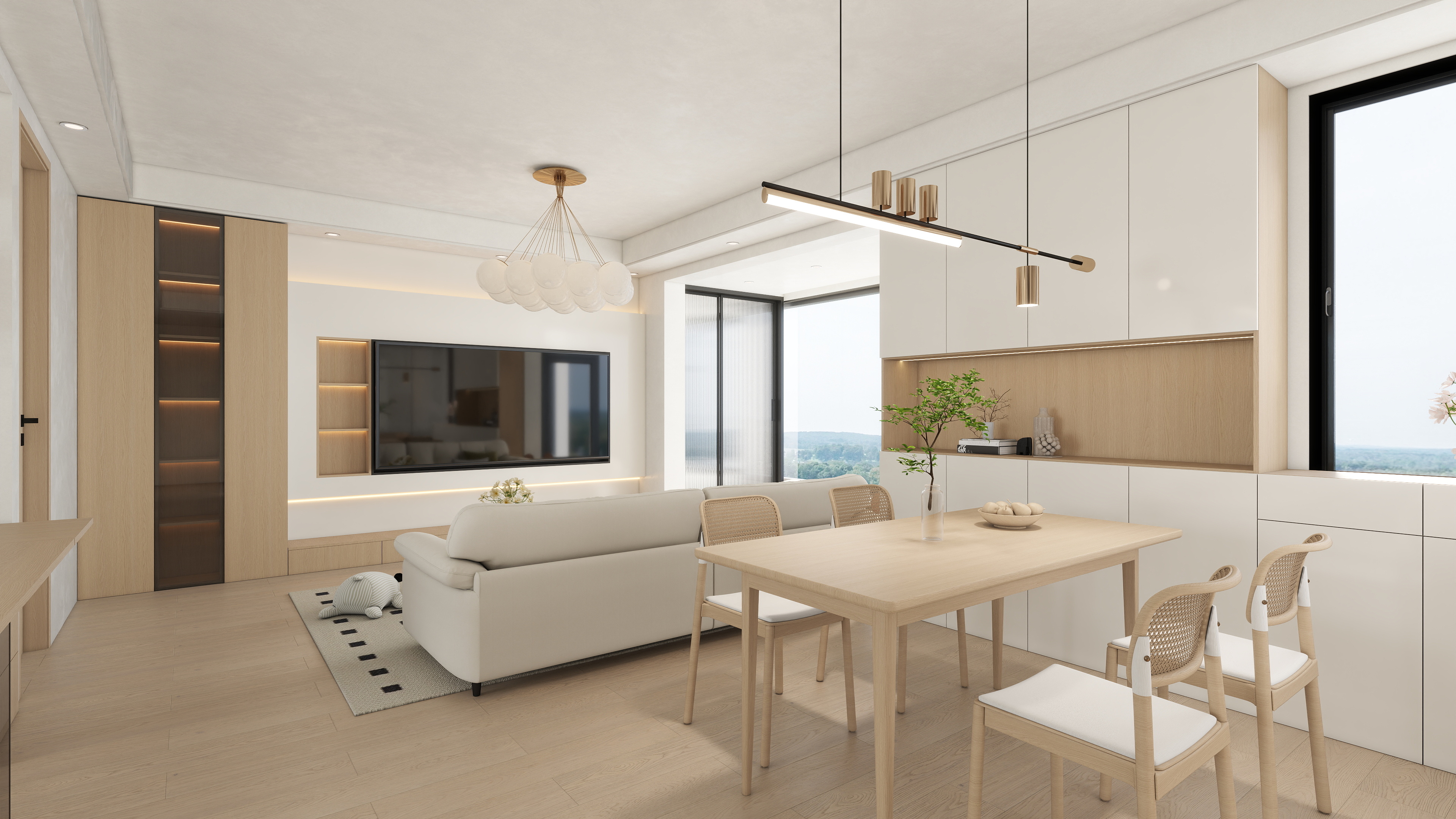 艺雅丽-123平现代简约 一层客餐厅装修效果图第2张