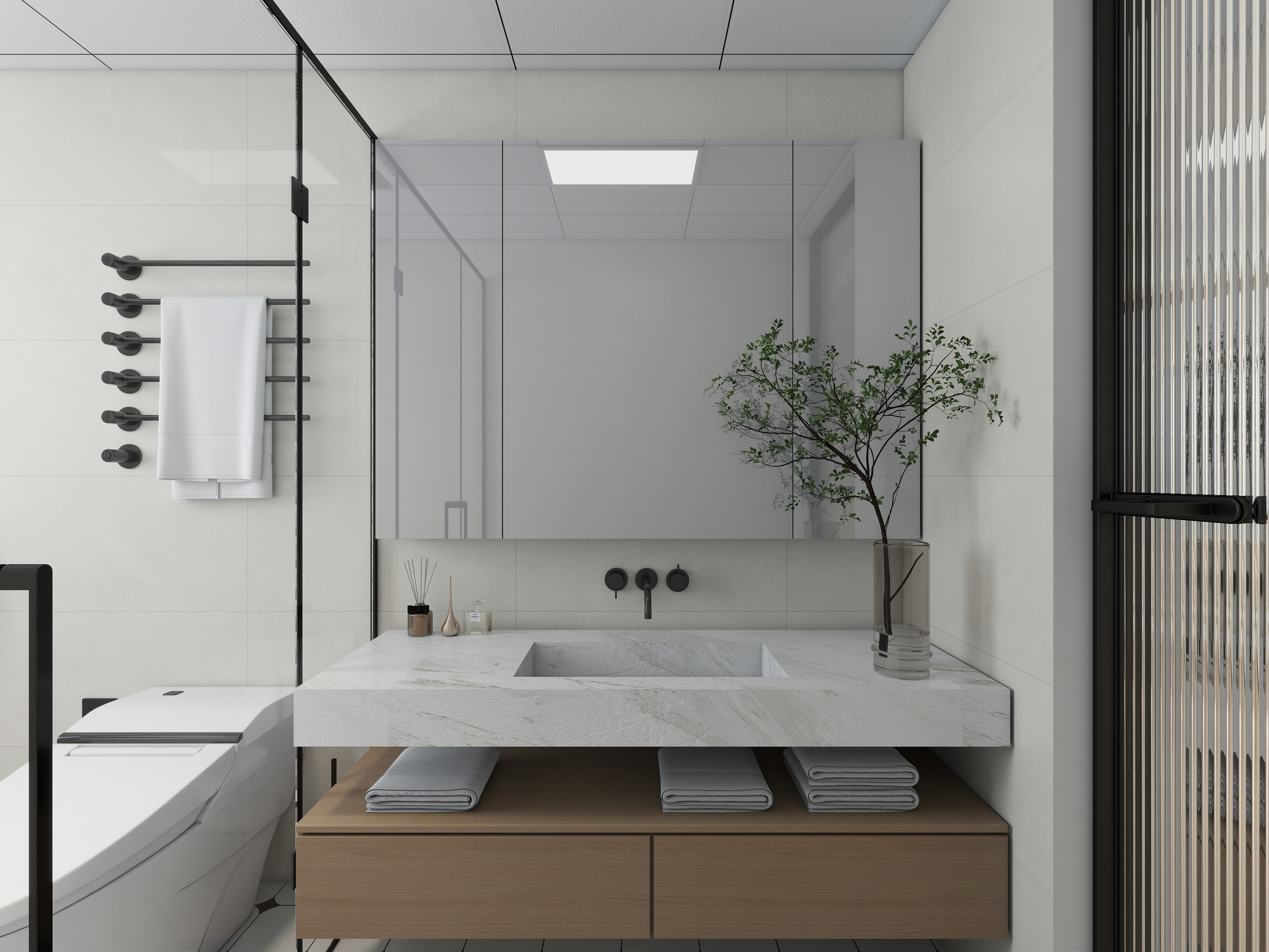 艺雅丽-123平现代简约 一层卫生间装修效果图第1张