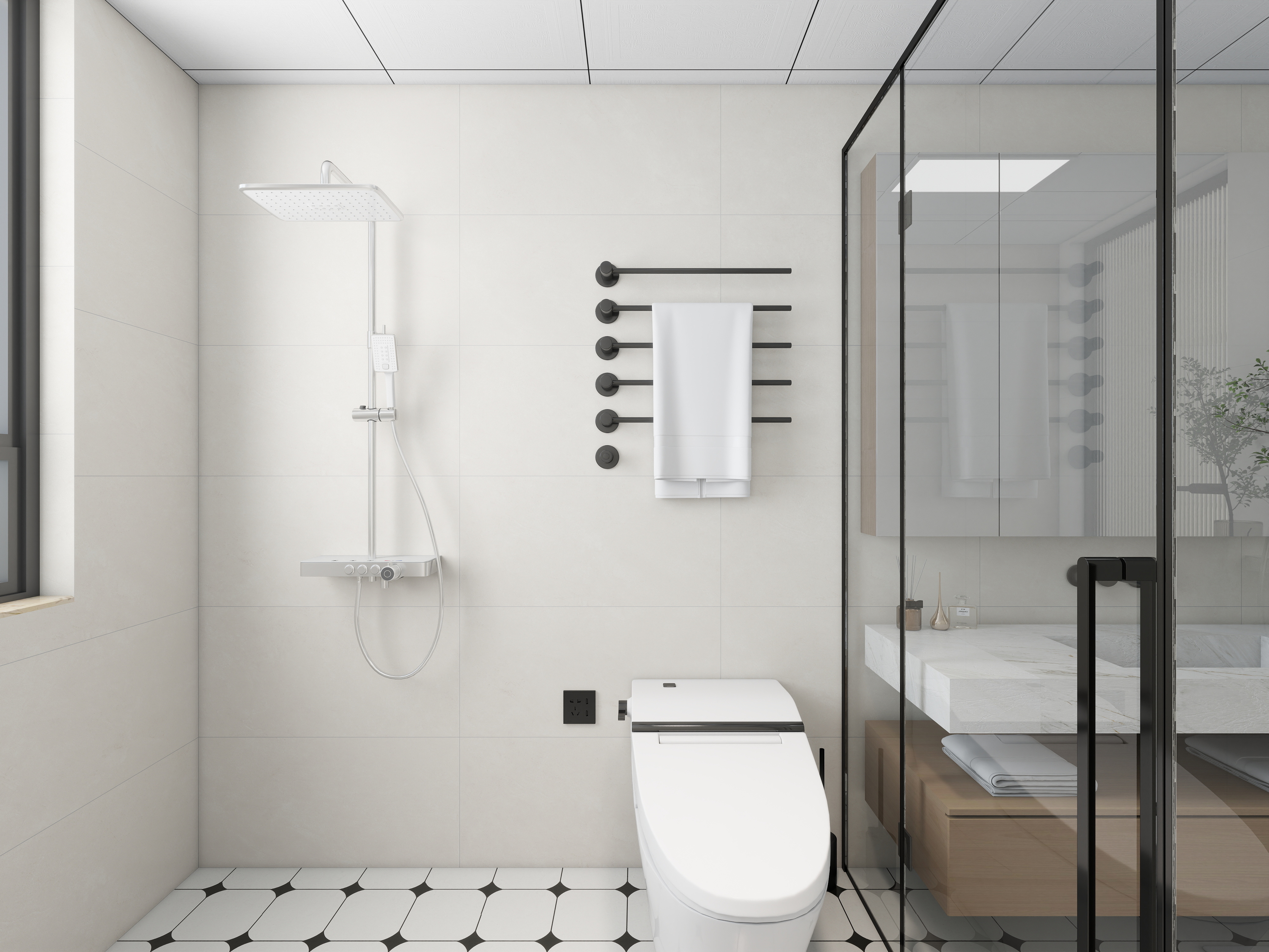 艺雅丽-123平现代简约 一层卫生间装修效果图第2张