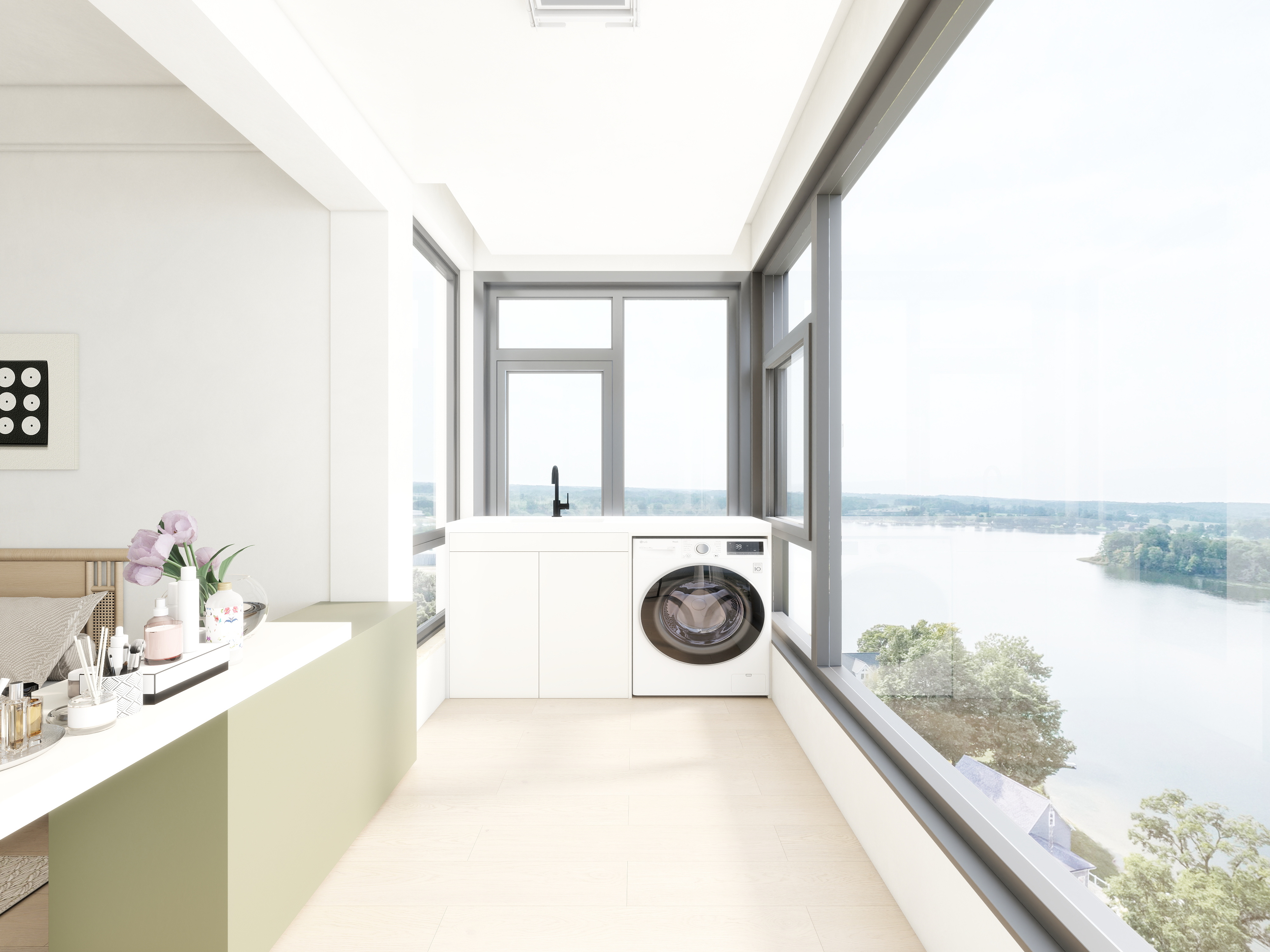 艺雅丽-123平现代简约 一层阳台装修效果图第2张