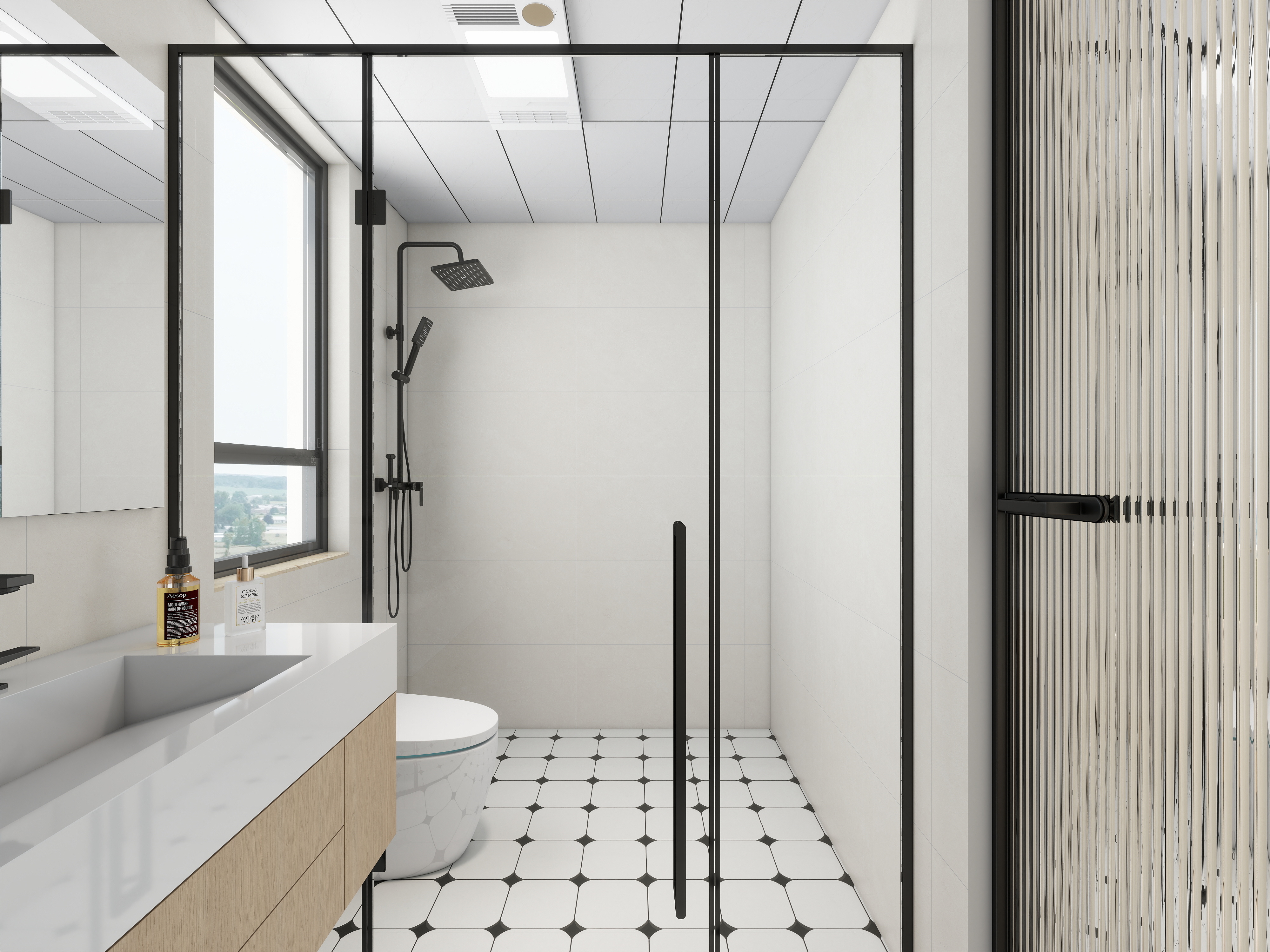 艺雅丽-123平现代简约 一层卫生间装修效果图第2张