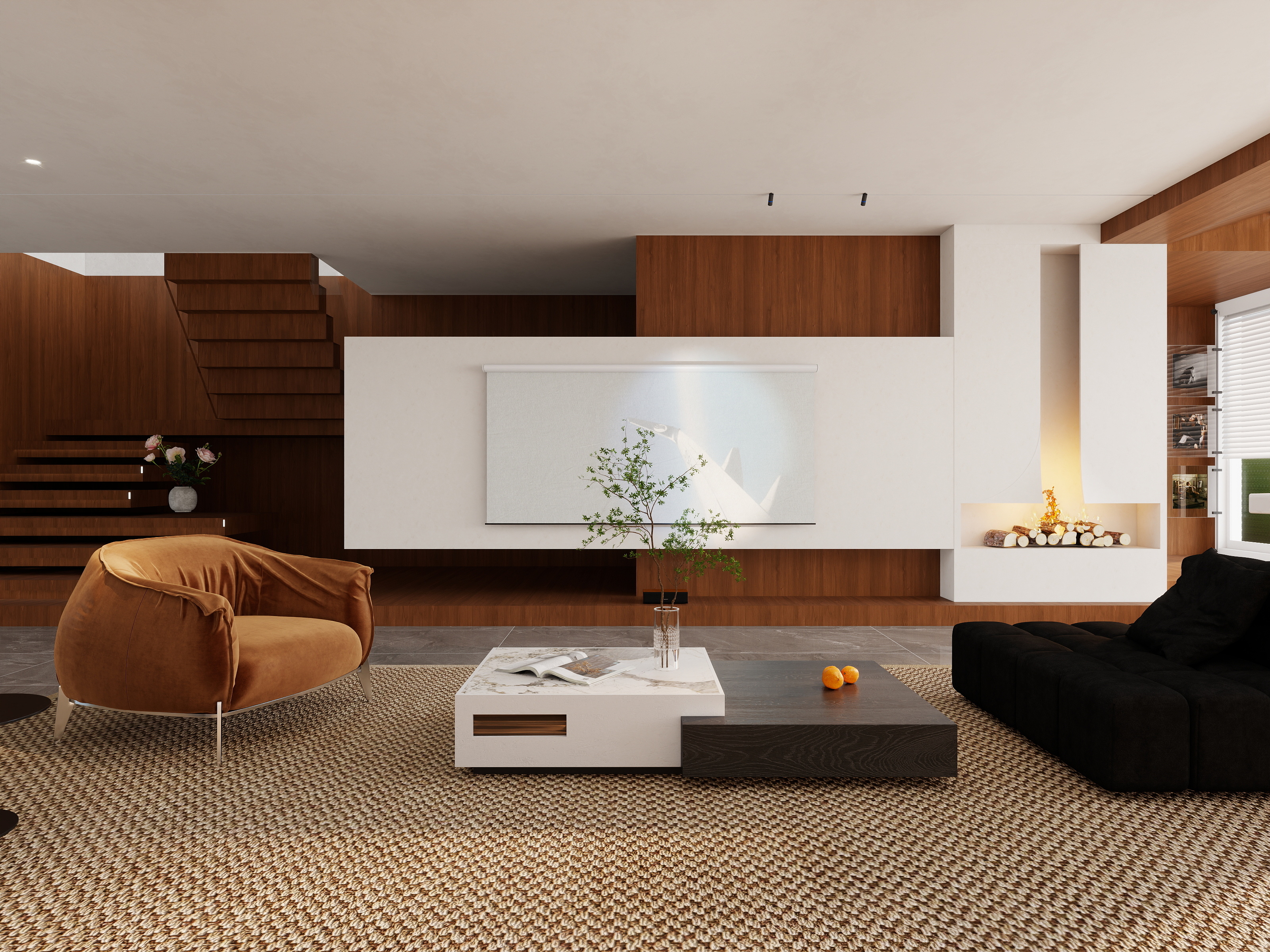 茉莉-设计-334平现代客厅-装修设计方案