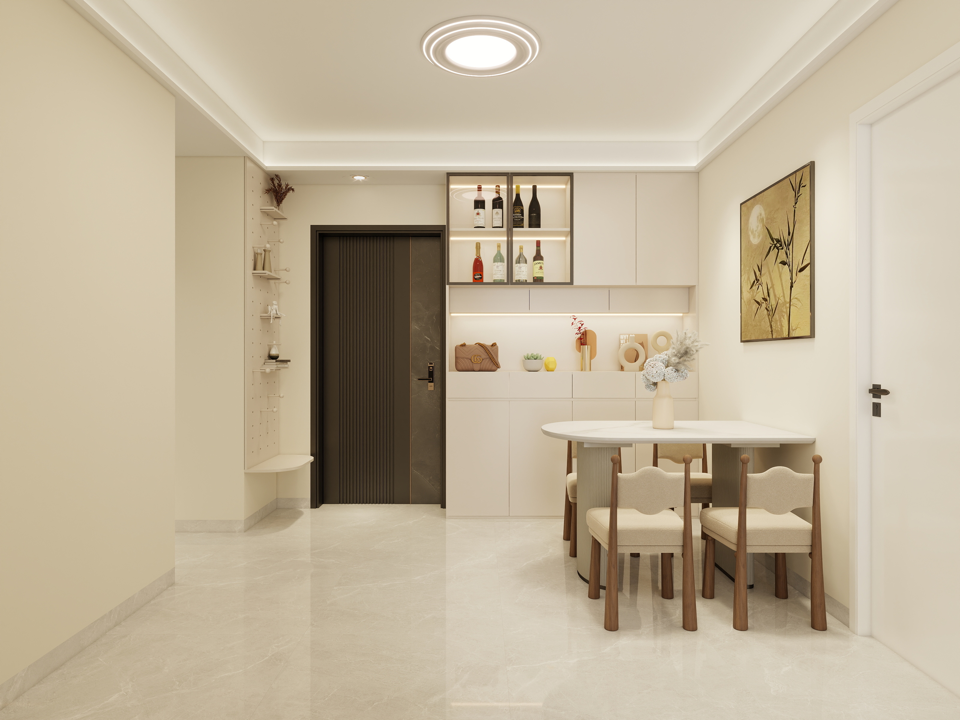 李立猛-奶油中古风两居设计装修效果图