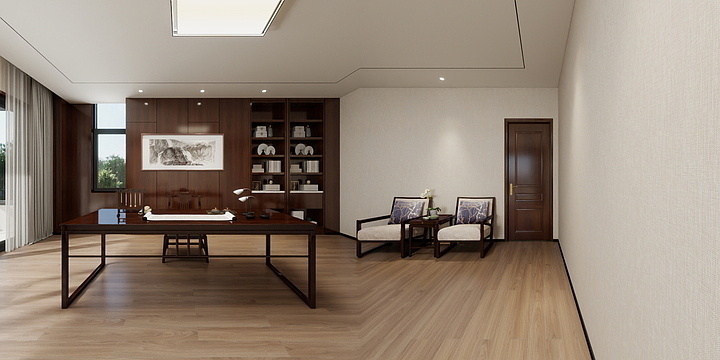 DESIGN一CAO-别墅办公室-装修设计方案