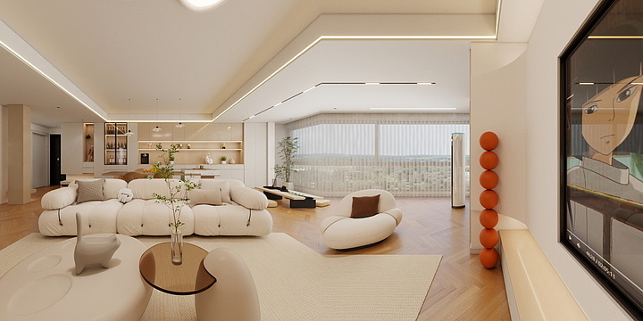 贺阳-云著-伯爵名著-奶油风-装修设计方案