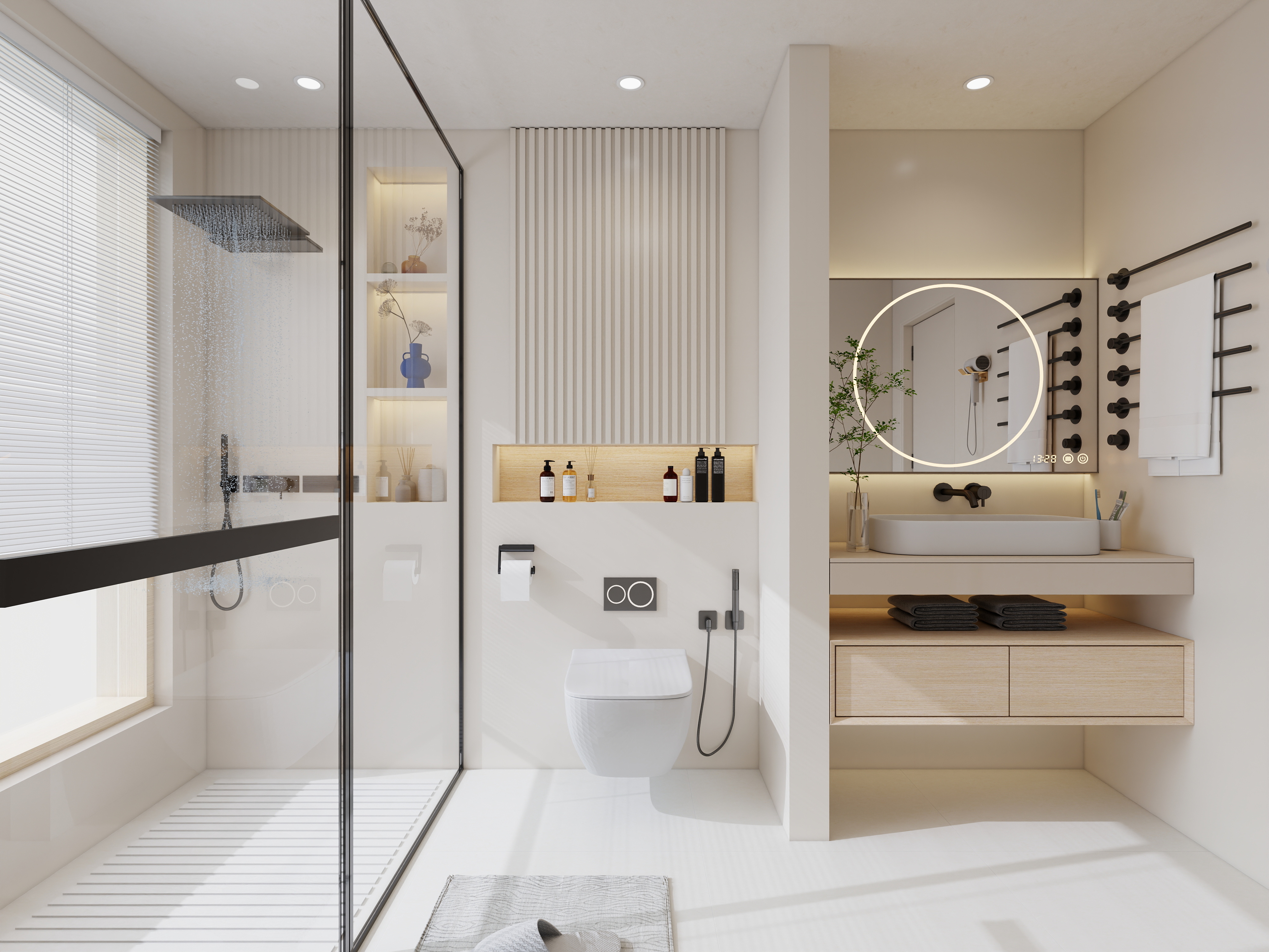 XD设计..-奶油风干湿分离卫生间-装修设计方案