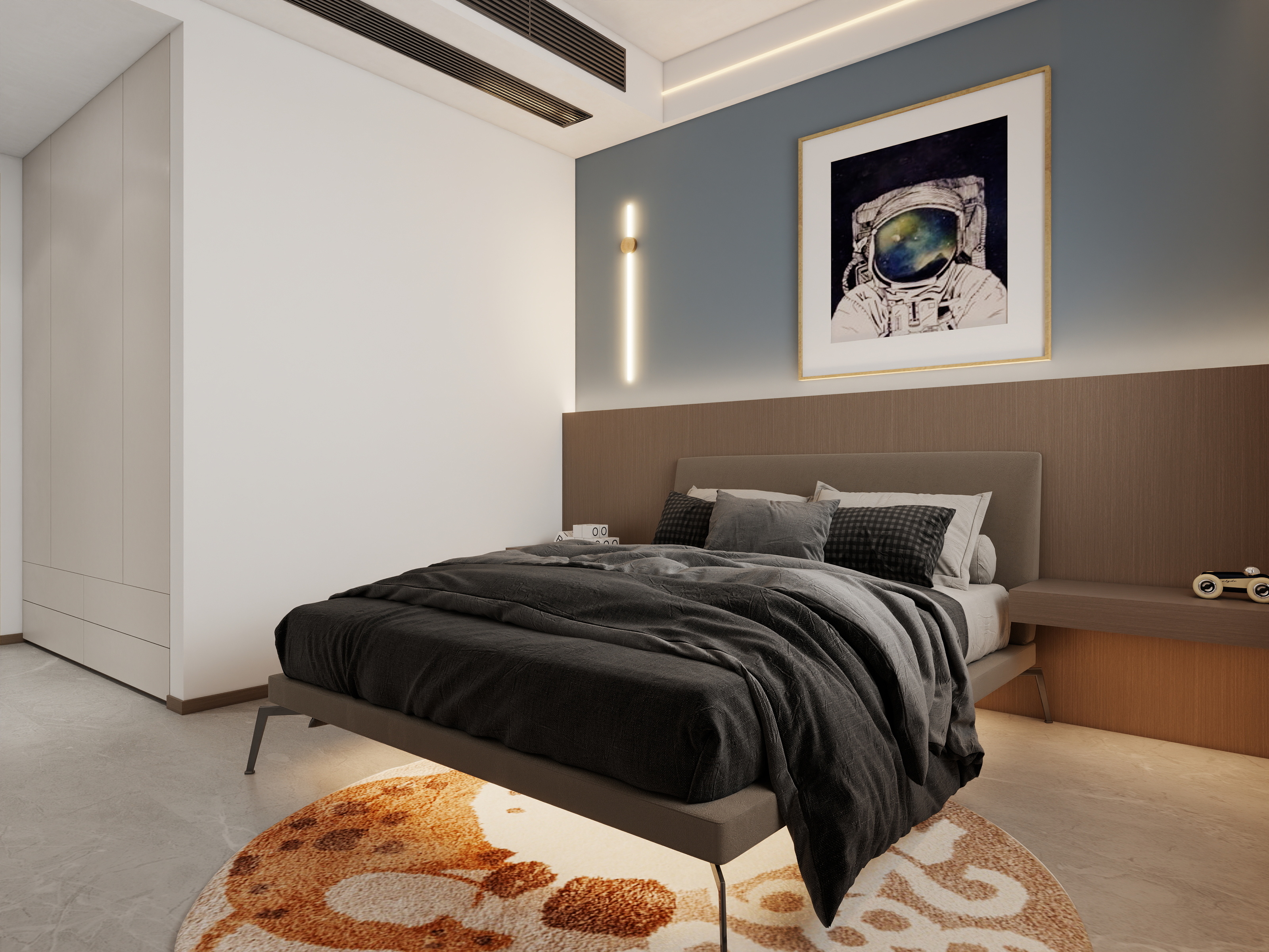 成爽-四川成都郫都春屿溪岸（295平方意式极简四居室）装修效果图