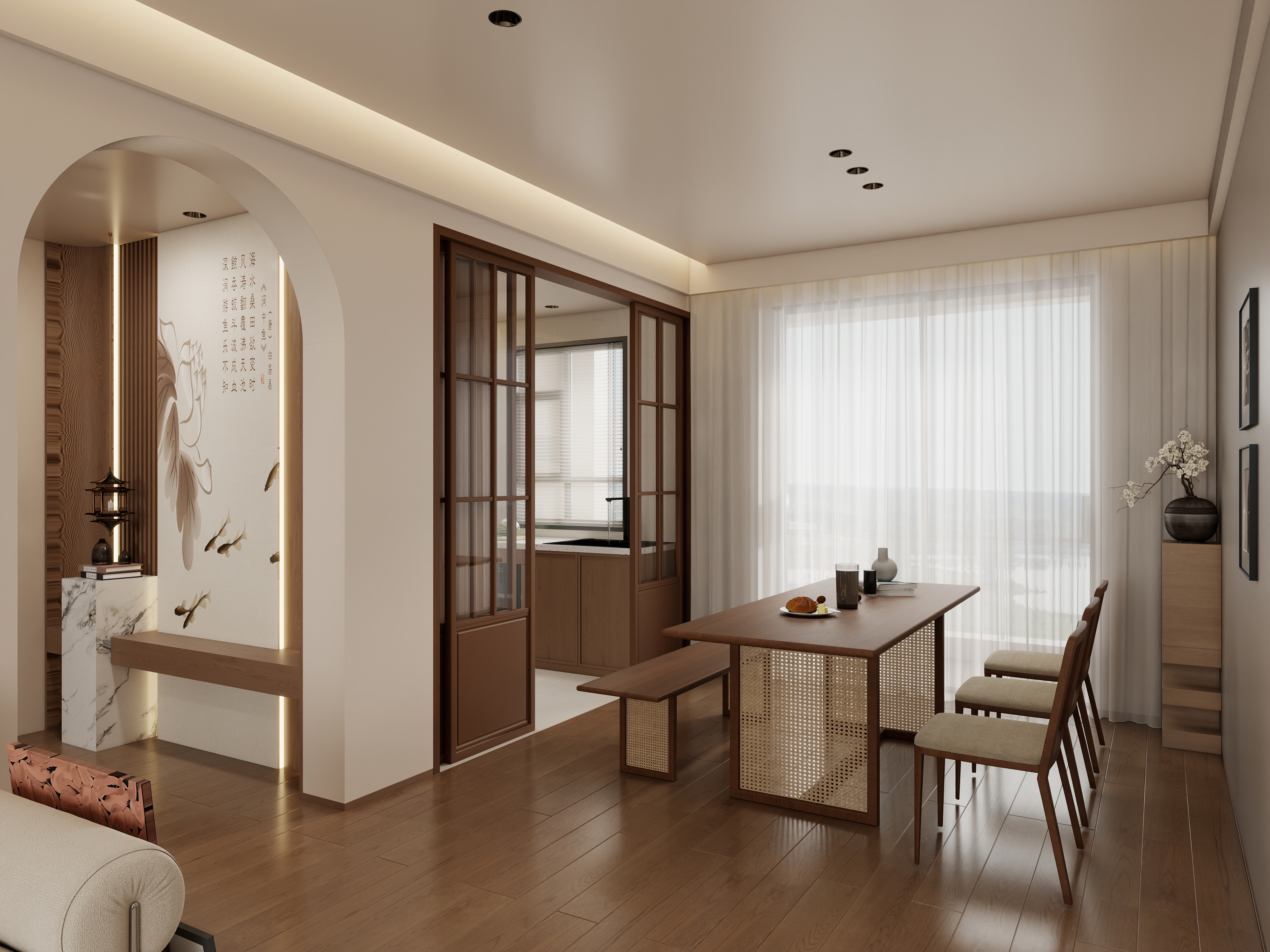 凌云設计-宋式中古-142㎡4室装修效果图