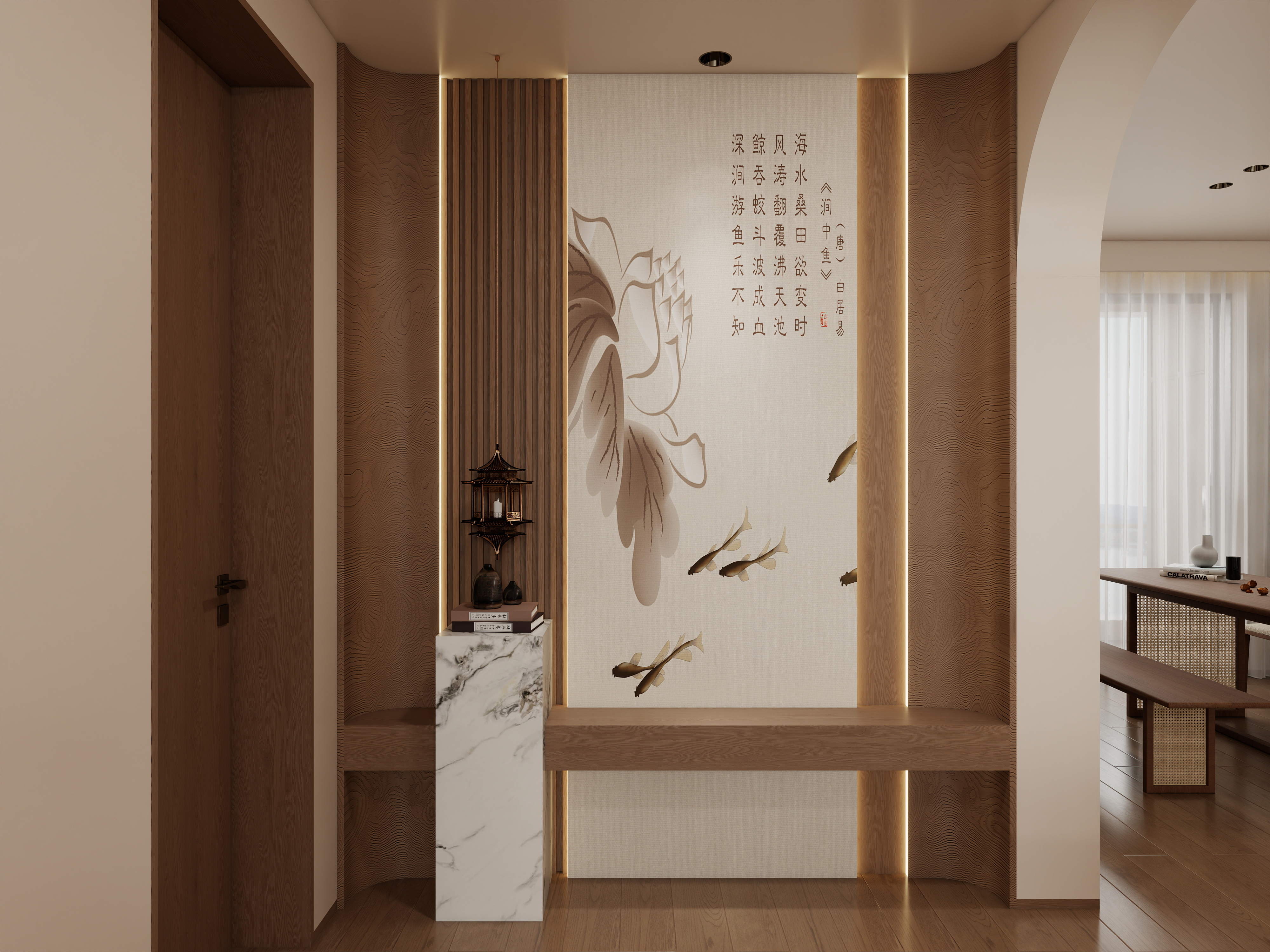 凌云設计-宋式中古-142㎡4室装修效果图