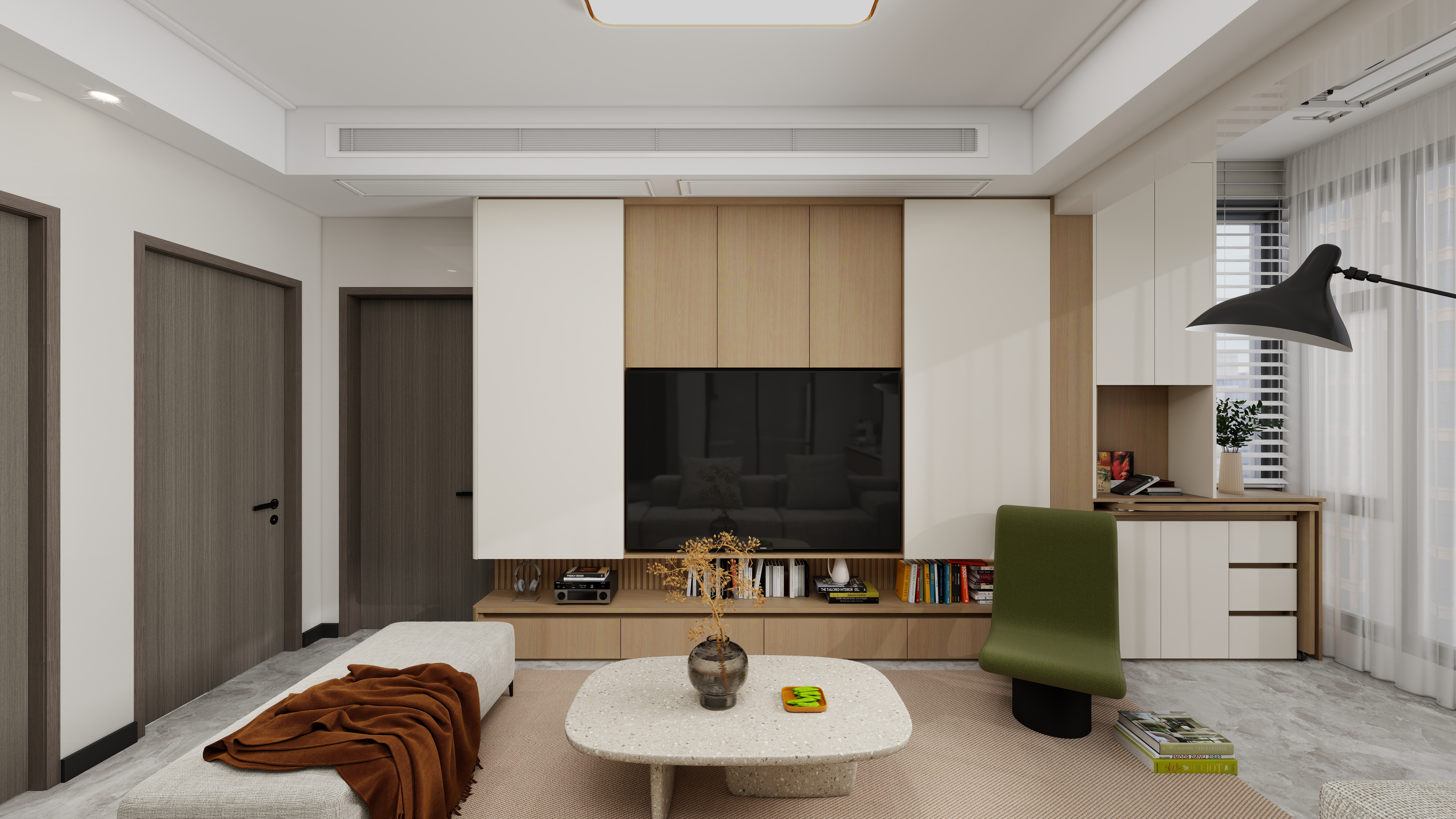 广州全屋定制设计师朱兴-大华城东瀚原木风装修效果图