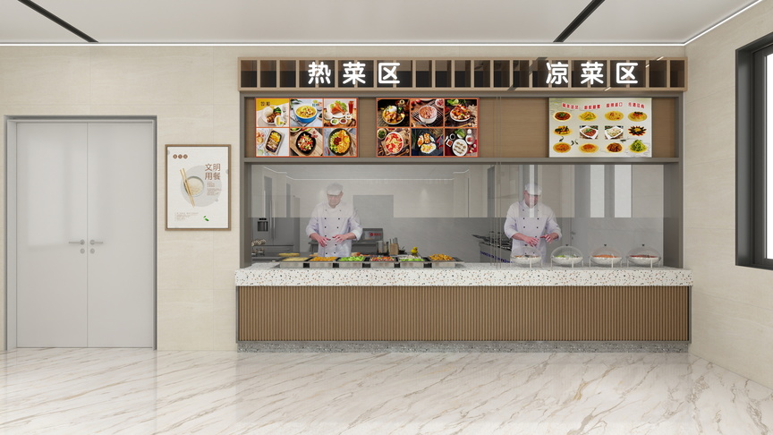 随州秦风装饰-广水分公司邮政食堂装修效果图