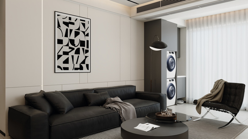 布丁cc-意式极简-107m²3室装修效果图