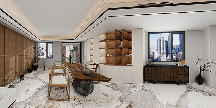 淮敏超-冯总办公室-装修设计方案