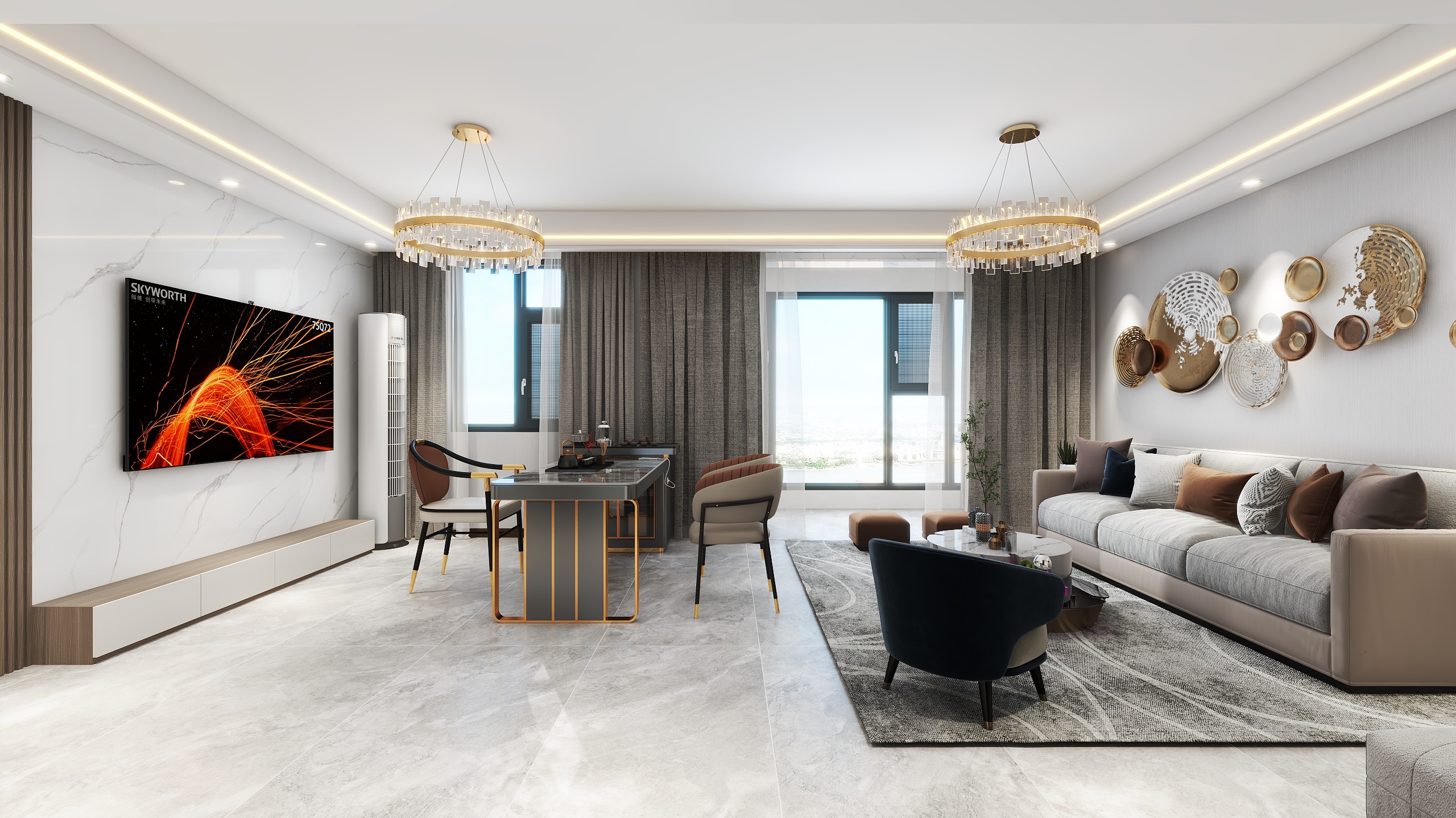 设计田工-荣盛华庭130平现代轻奢-装修设计方案