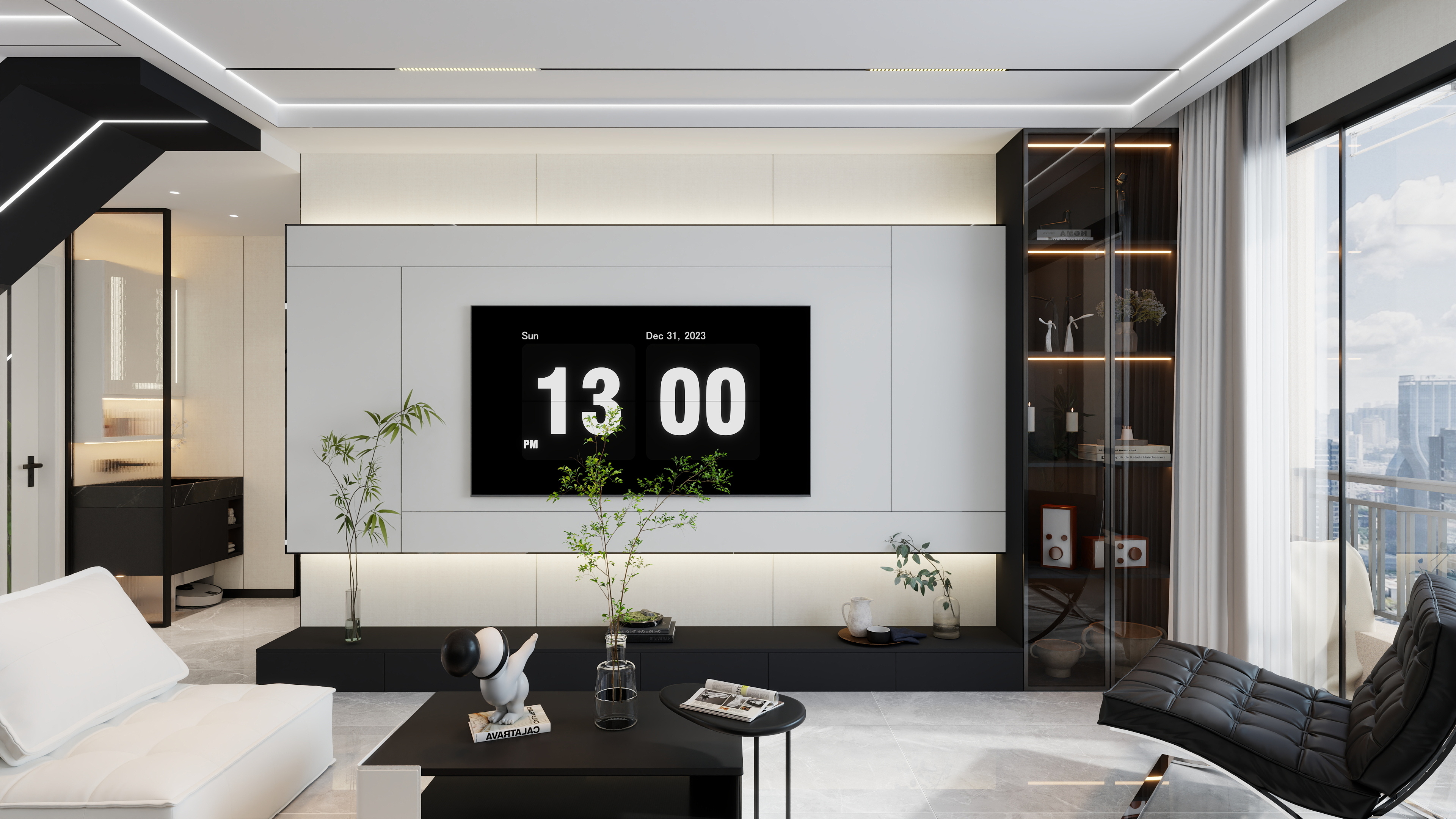 227**EZNO-现代黑白灰两层-装修设计方案