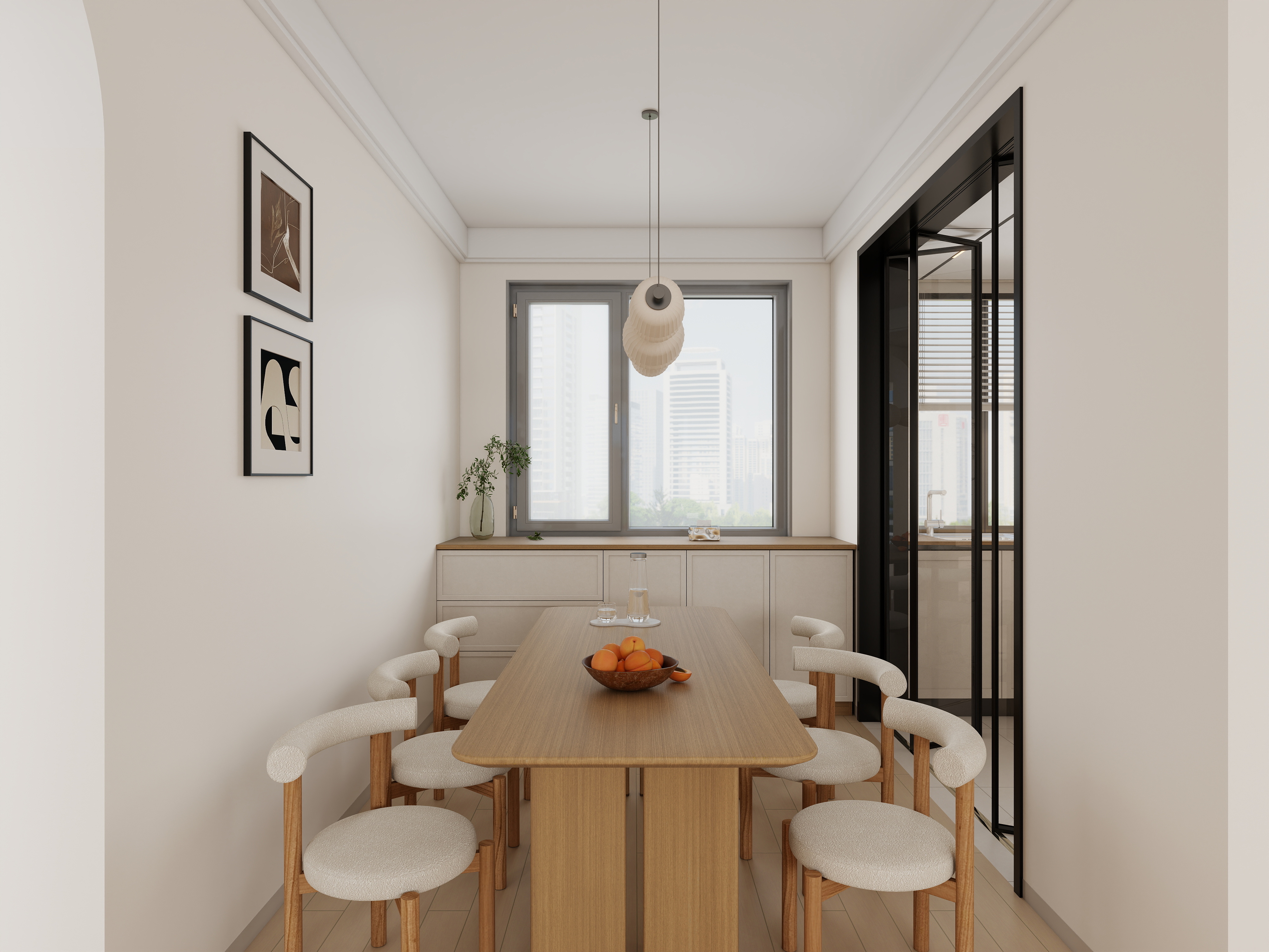 李青越-98.88m²奶油风二居室装修效果图