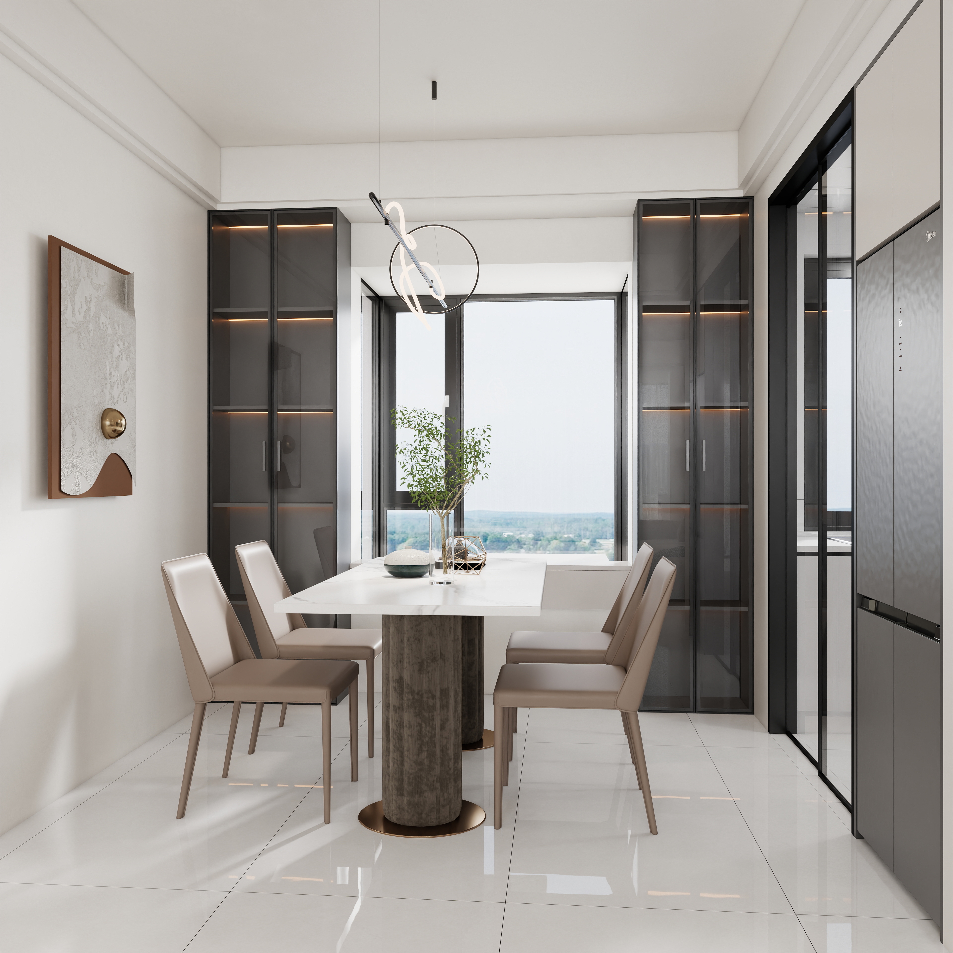 小涛设计效果代画-铜锣湾广场115㎡4室装修效果图