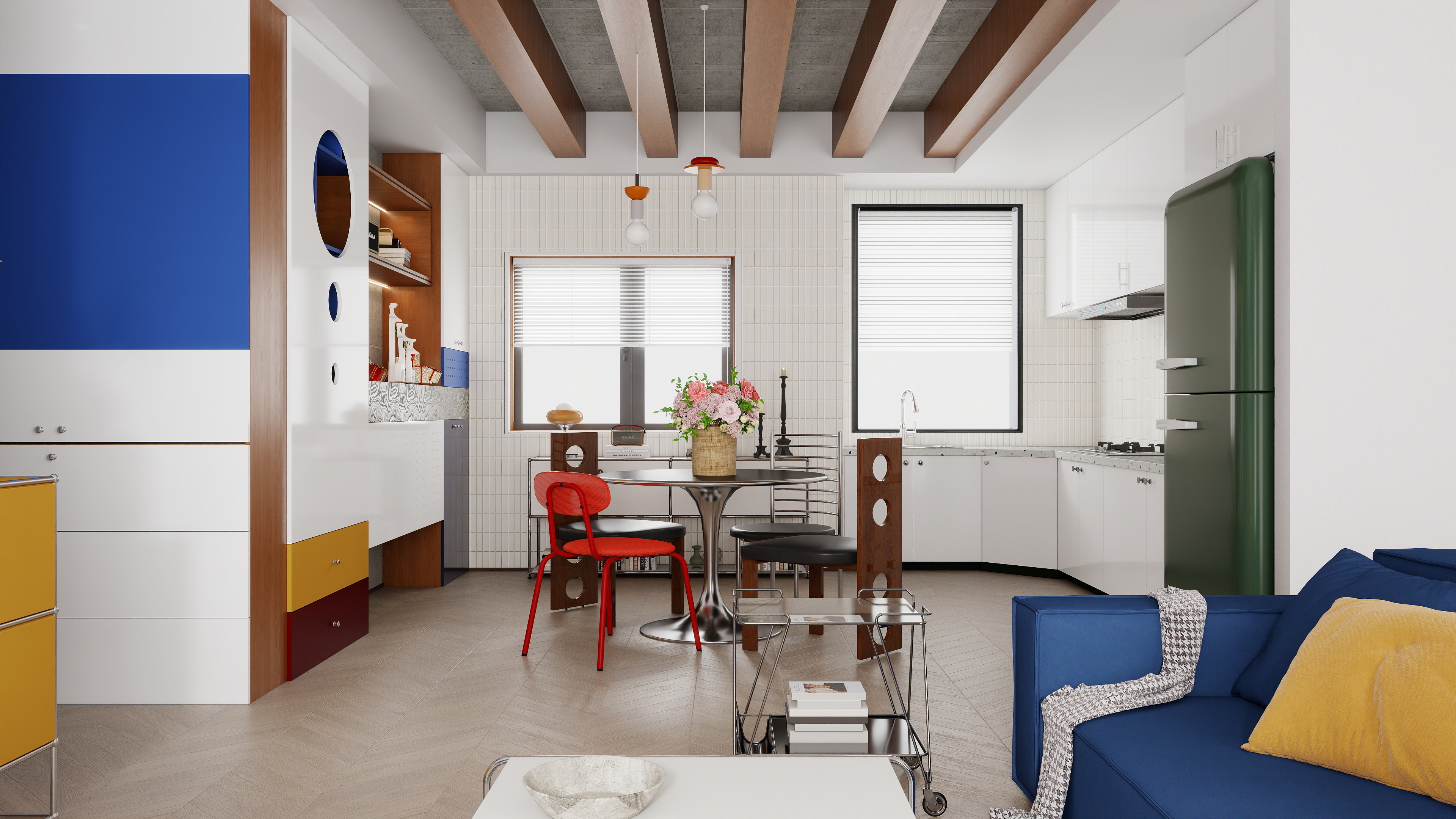 亿方设计002-孟菲斯-包豪斯-佛山奥园100平-装修设计方案