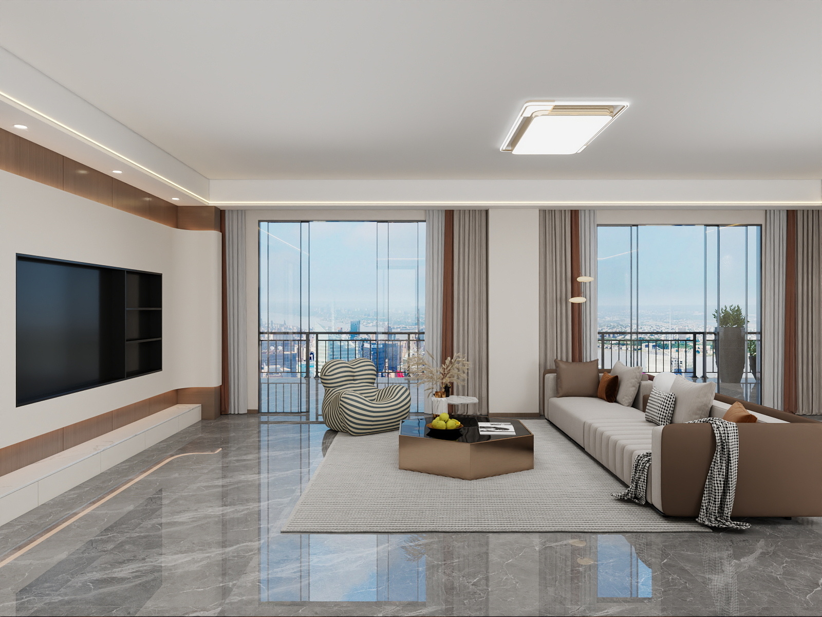 吴爽-829m²新中式风格设计装修效果图