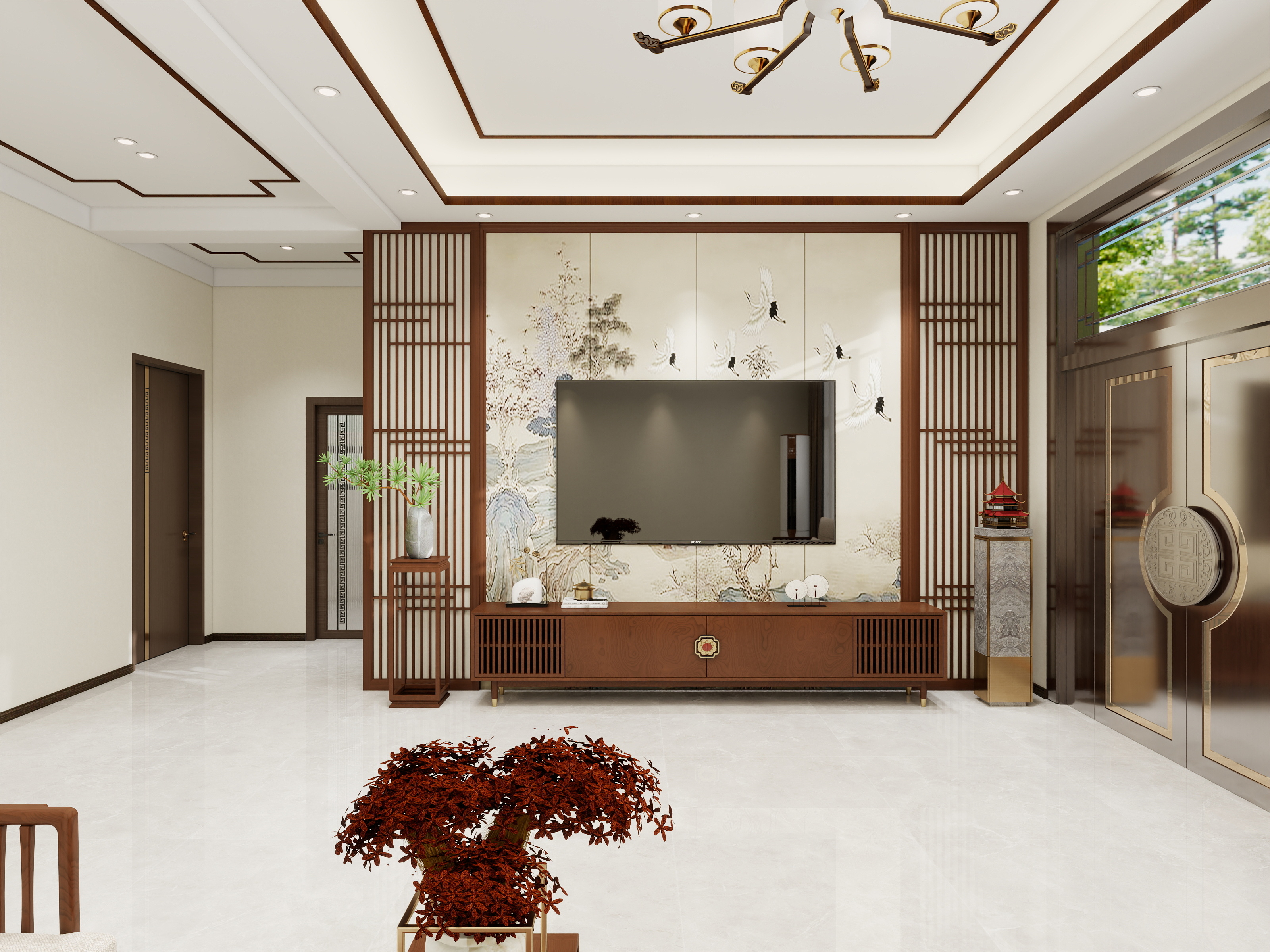 书凡设计--永和装饰-新中式141㎡4室装修效果图