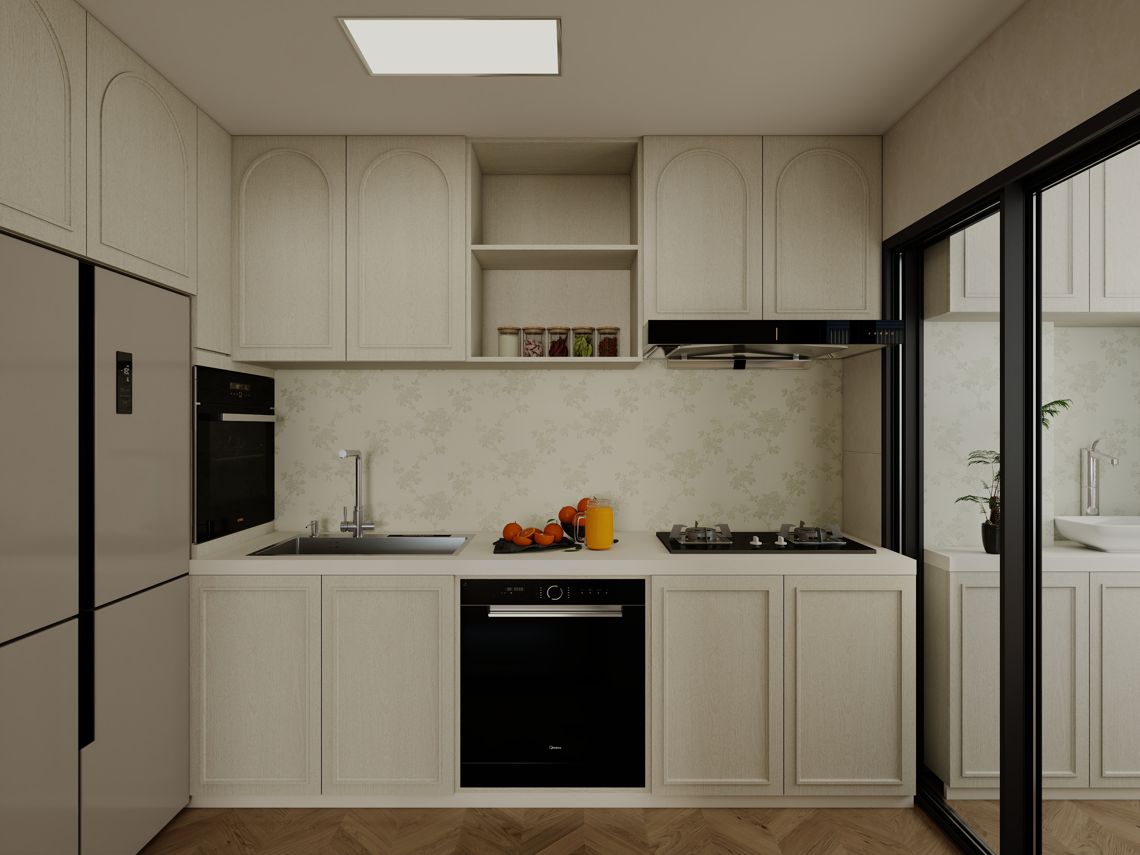 广东晟禹-轻法式田园风88m²装修效果图