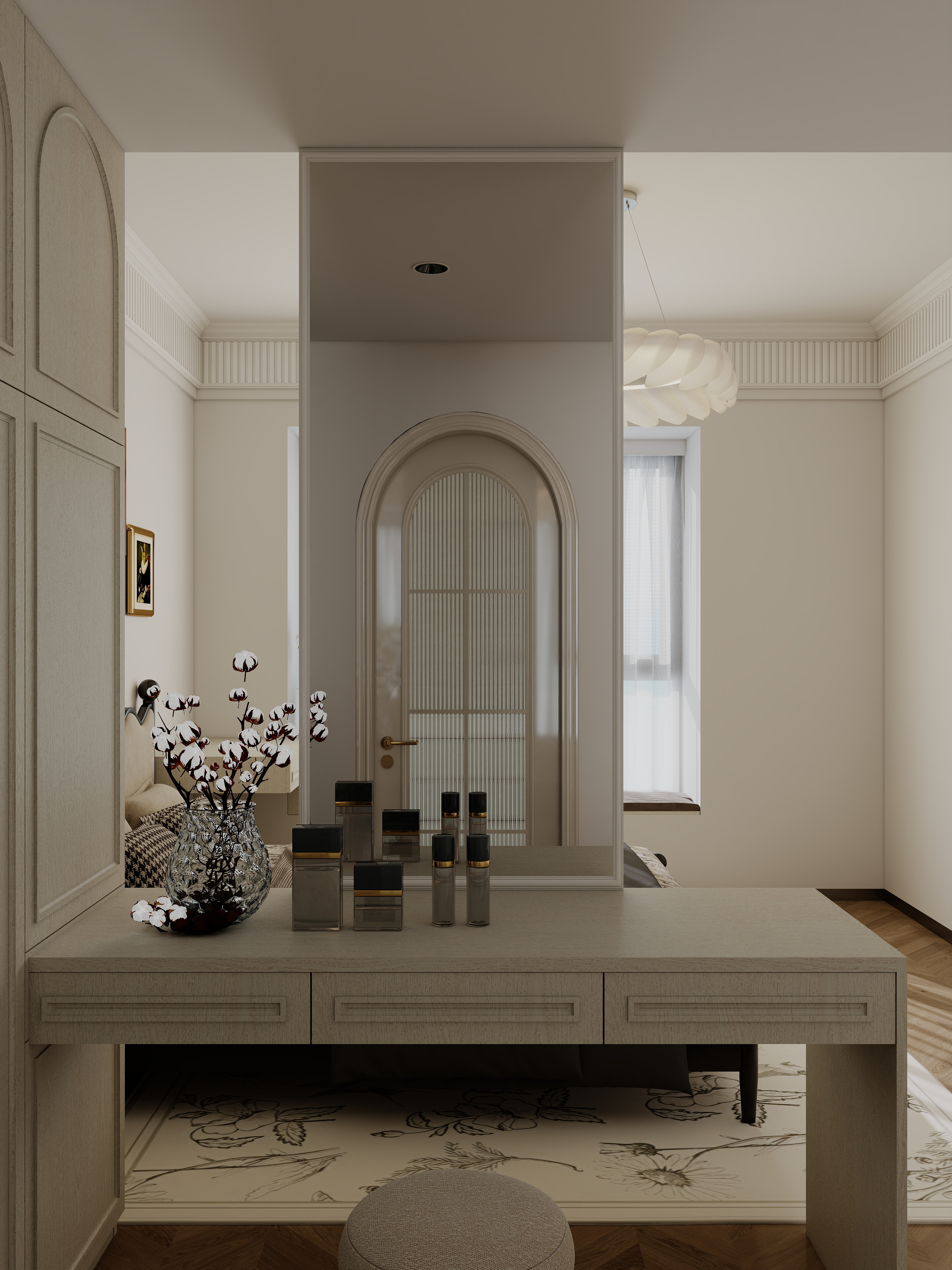 广东晟禹-轻法式田园风88m²装修效果图