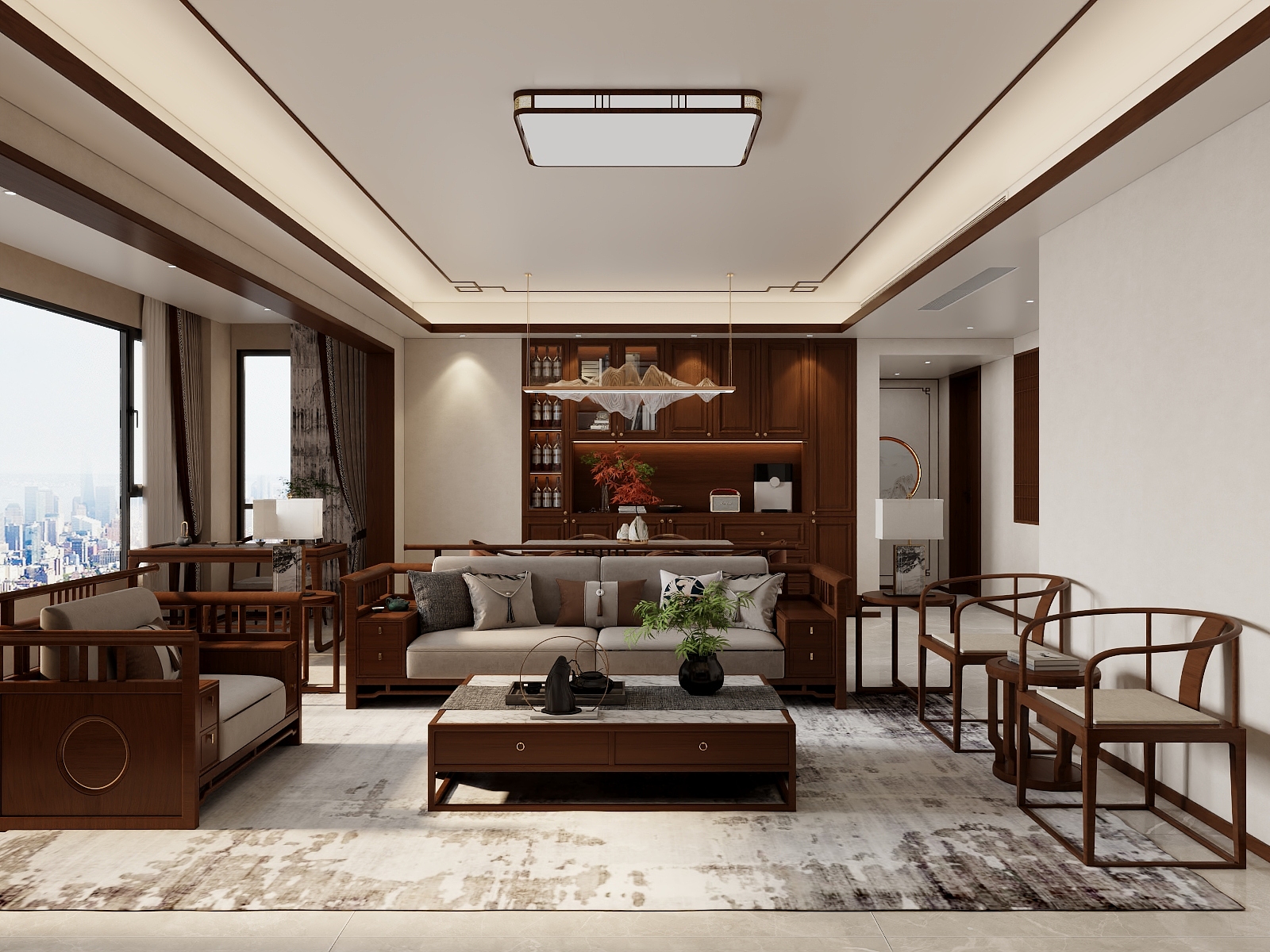 吴爽-144m² 现代风格 装修效果图