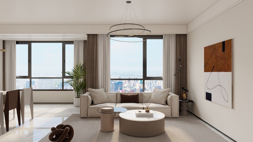 吴爽-190m²现代简约装修效果图