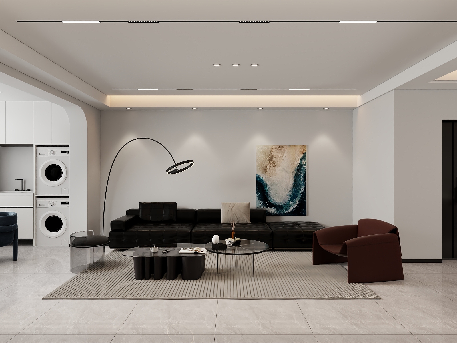 吴爽-129m²现代简约风格设计装修效果图