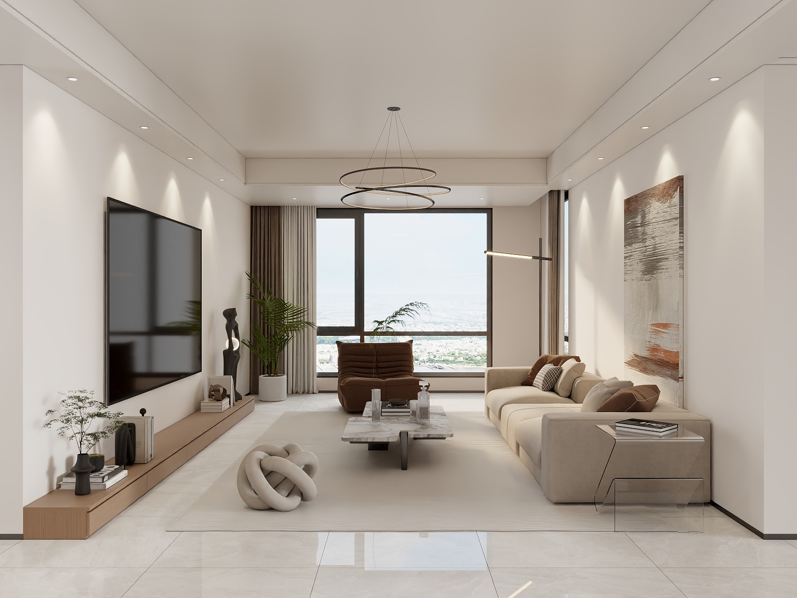 吴爽-204m²现代简约风格设计装修效果图