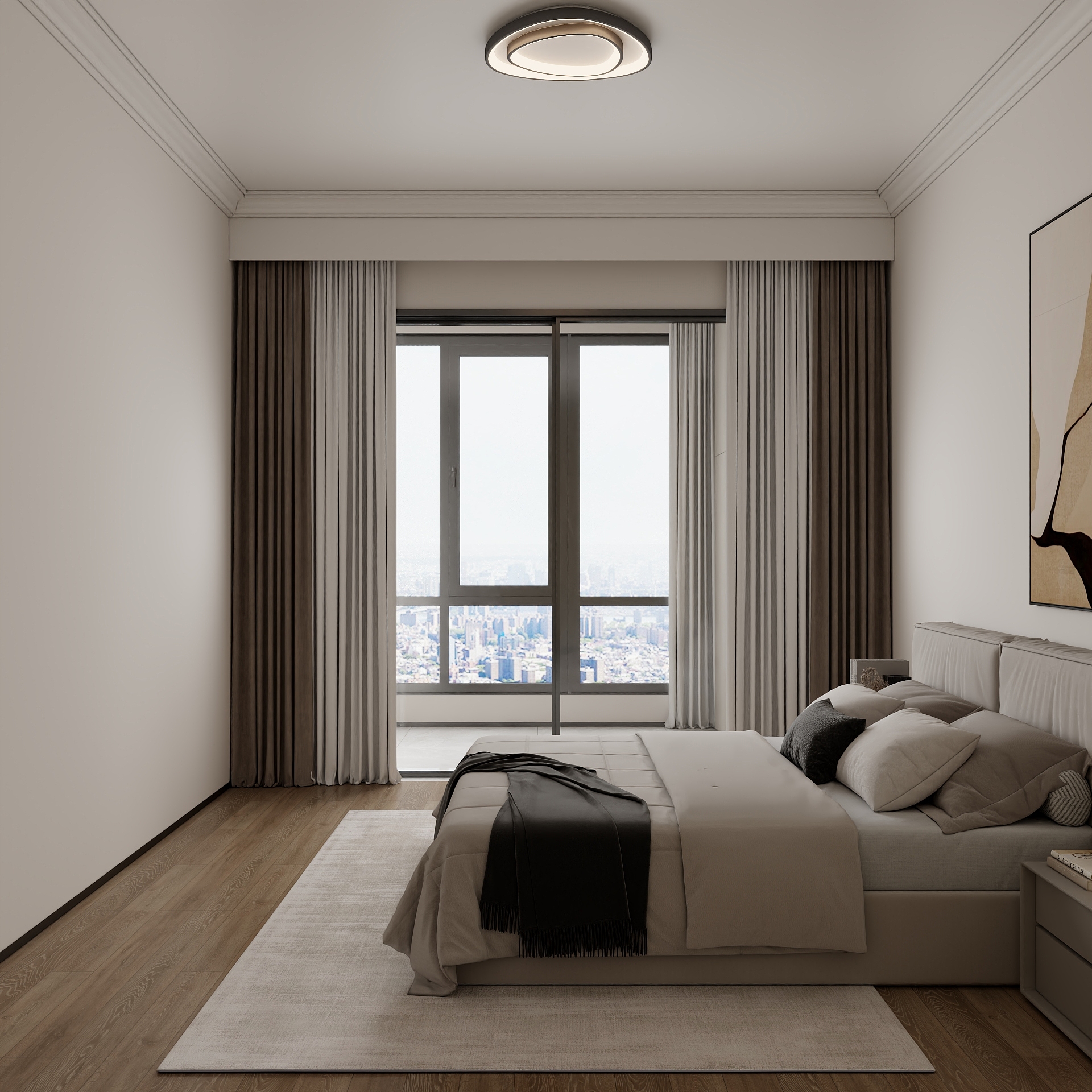 吴爽-204m²现代简约风格设计装修效果图