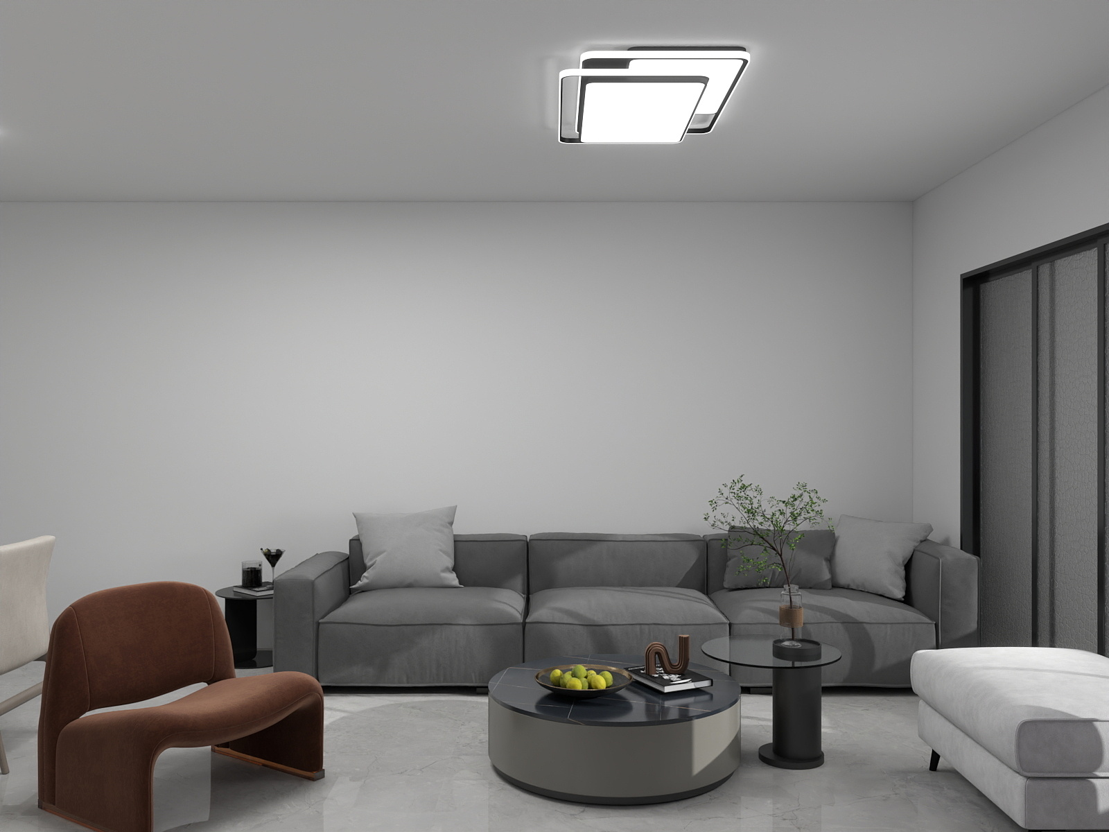 李青越-现代风格100方两居室装修效果图