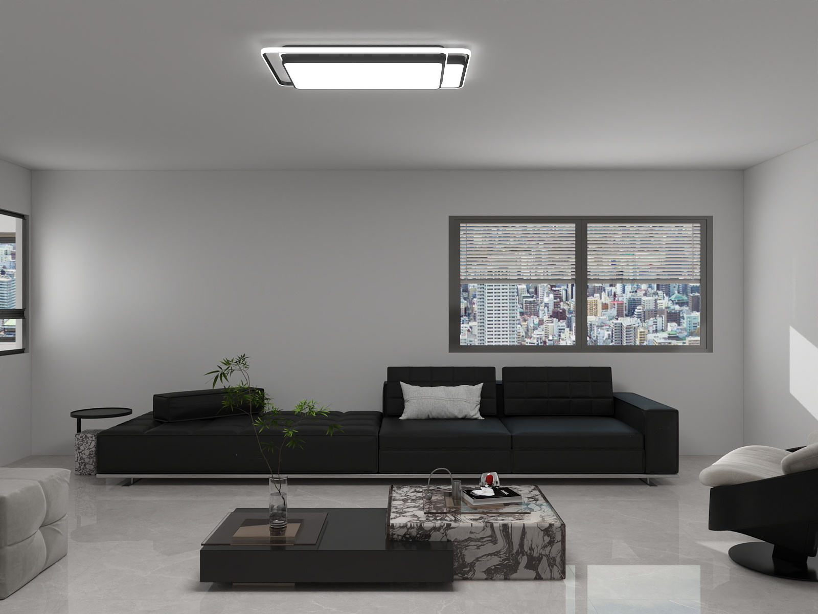 李青越-现代风格100方两居室装修效果图