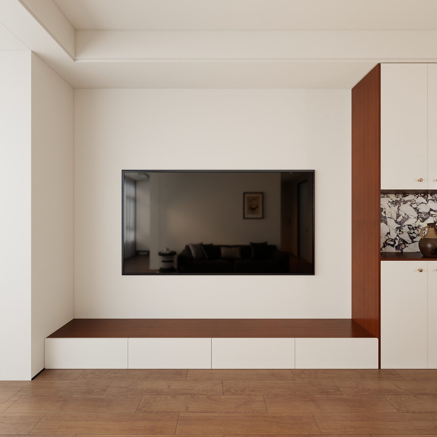 艺雅丽-78平现代简约一层客餐厅装修效果图第5张