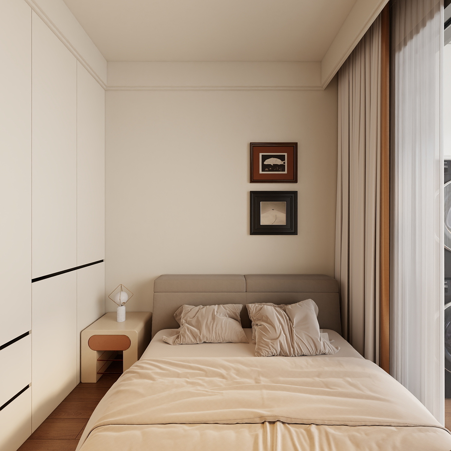 艺雅丽-78平现代简约一层卧室装修效果图第3张