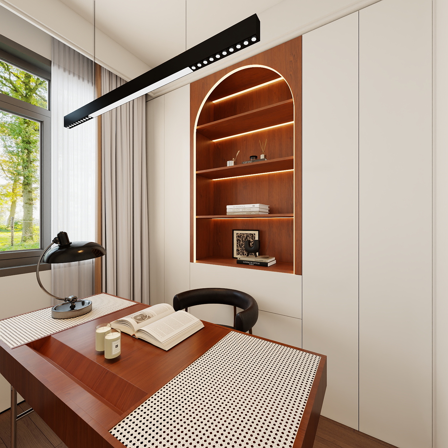 艺雅丽-78平现代简约一层书房装修效果图第3张