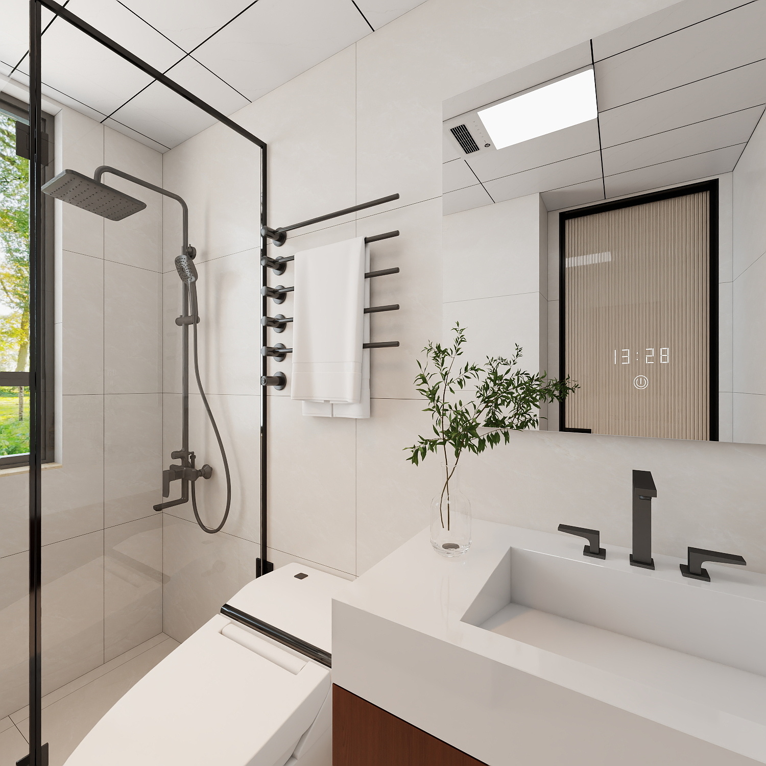 艺雅丽-78平现代简约一层卫生间装修效果图第3张