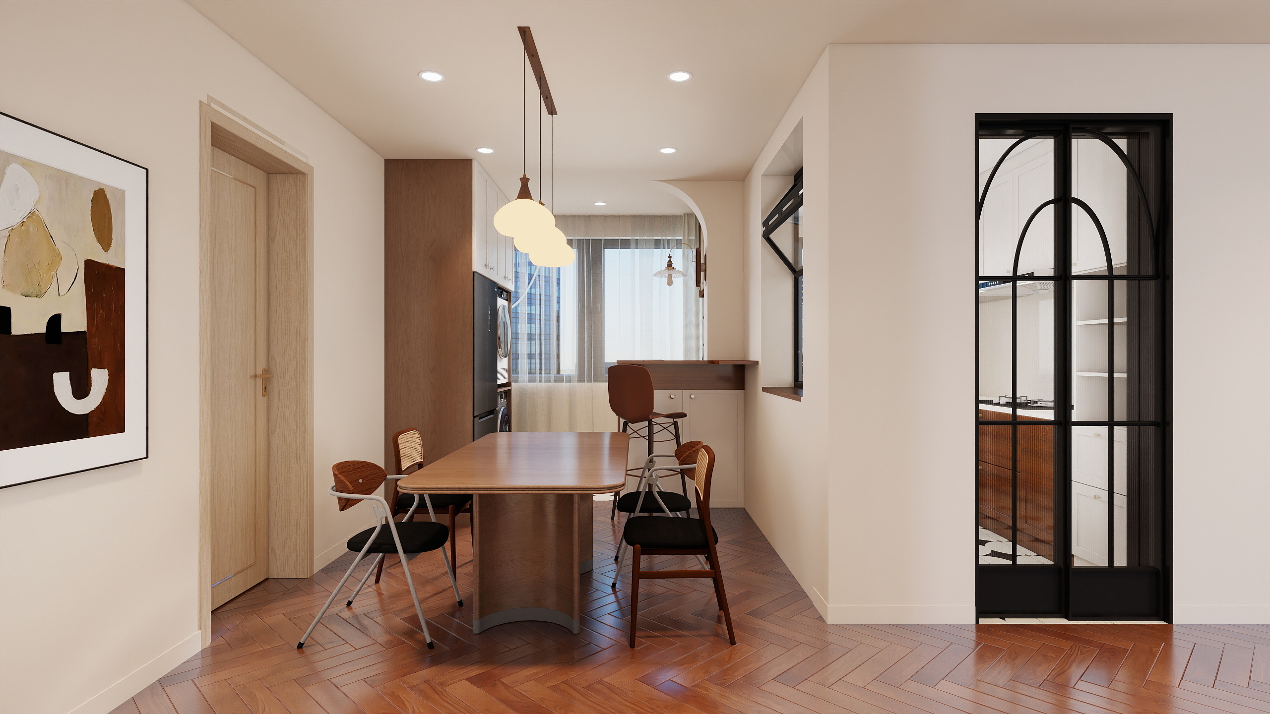 李青越-109平中古风两居室装修效果图