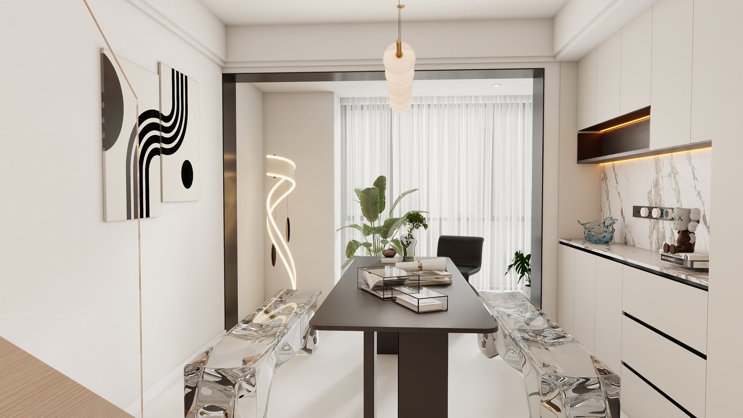 盗墓星辰-103方复式极简风装修效果图