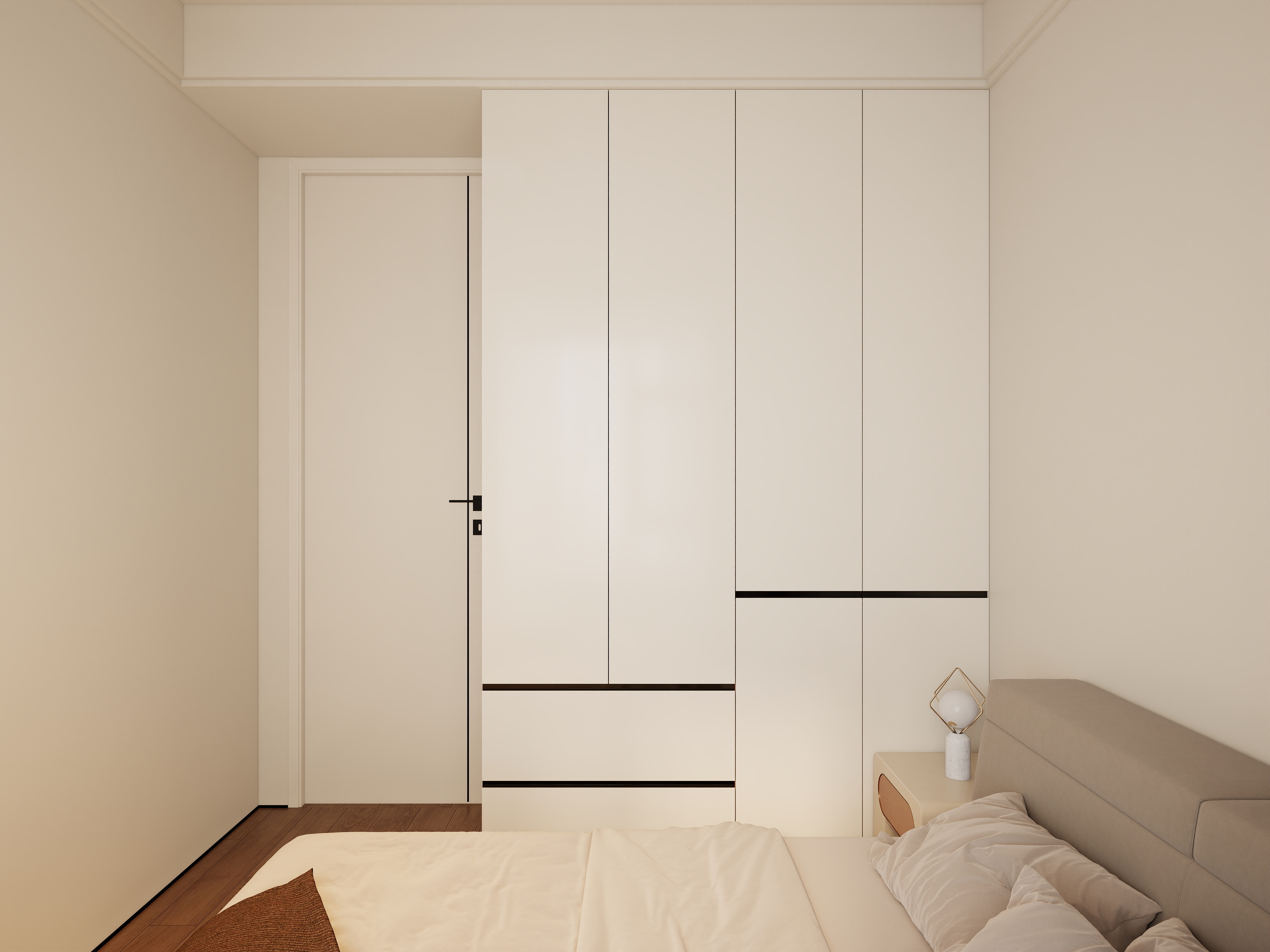 艺雅丽-78平现代简约一层卧室装修效果图第1张