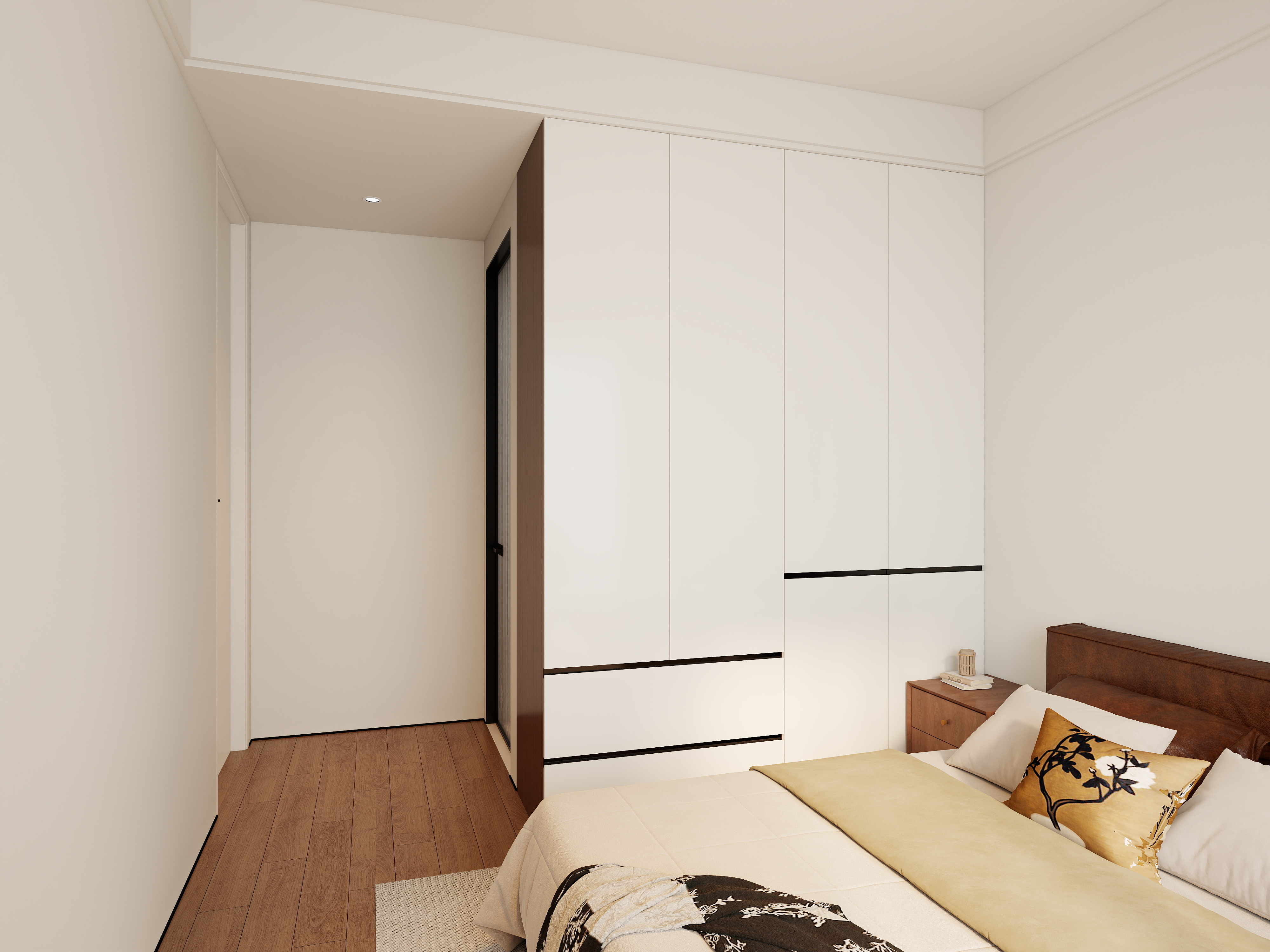 艺雅丽-78平现代简约一层主卧装修效果图第1张