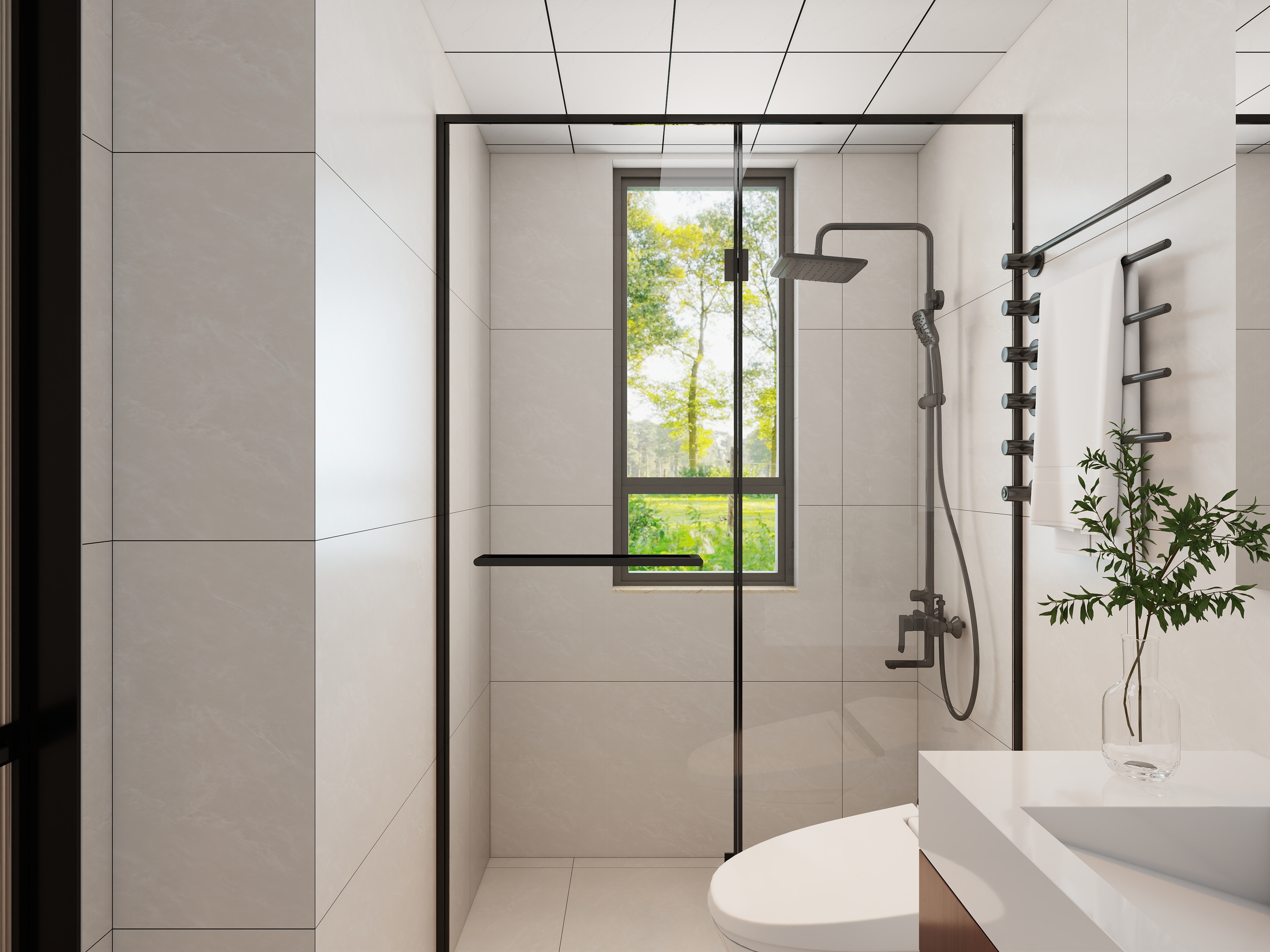 艺雅丽-78平现代简约一层卫生间装修效果图第2张