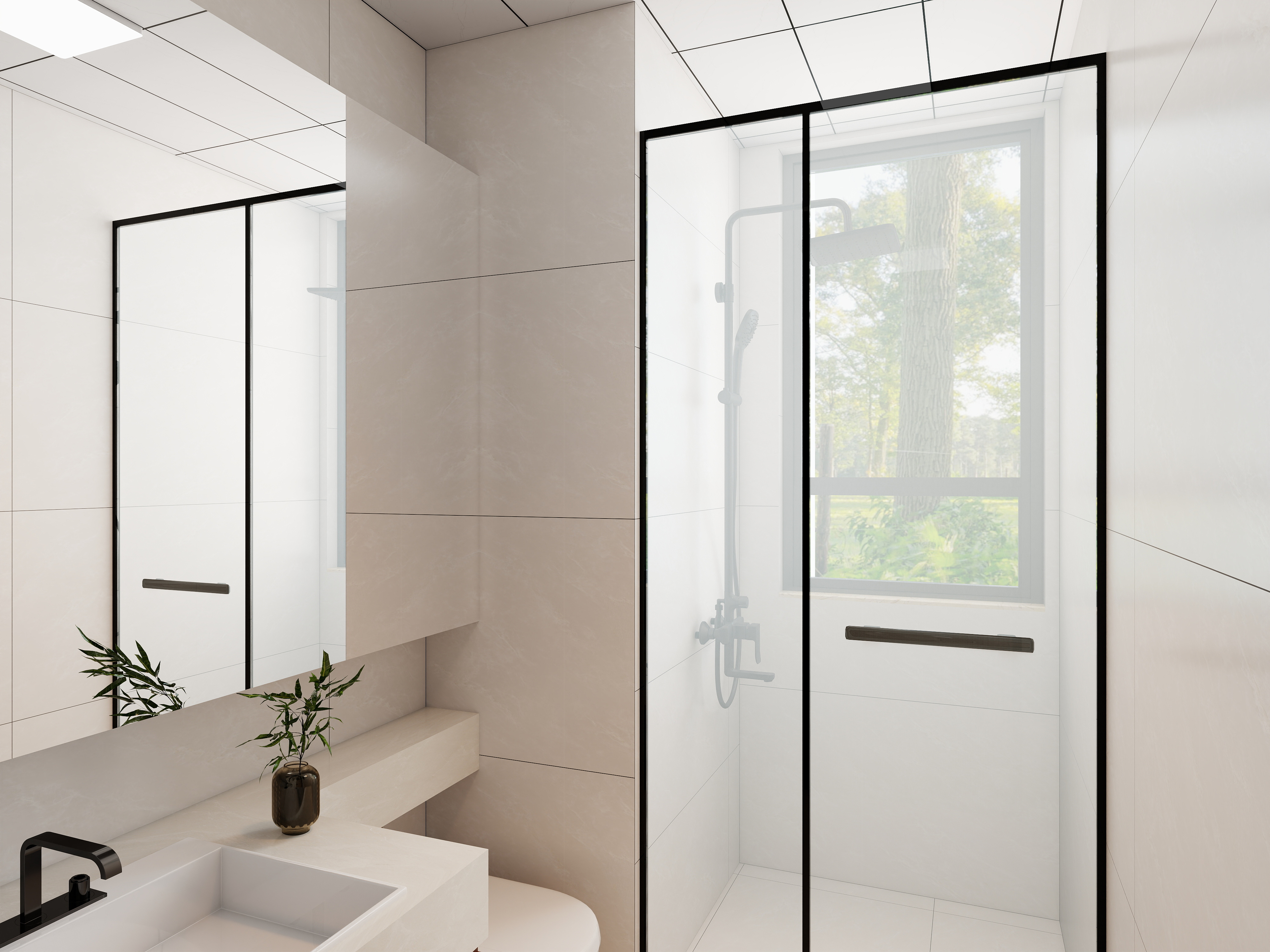 艺雅丽-78平现代简约一层卫生间装修效果图第2张