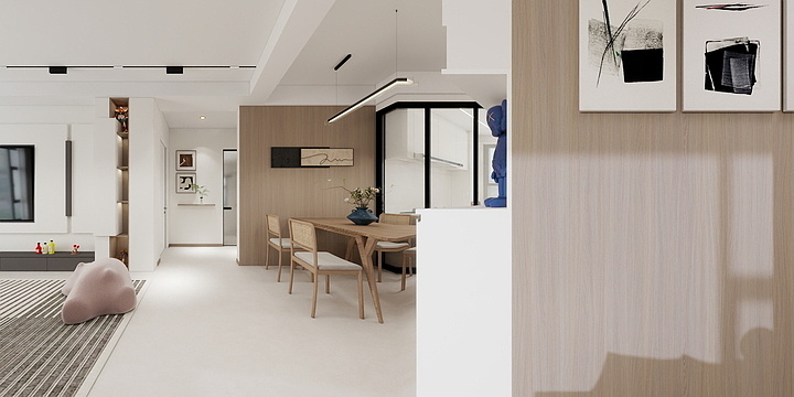 我爱我家-橙子-东城瑞景108平  灰色系原木风-装修设计方案